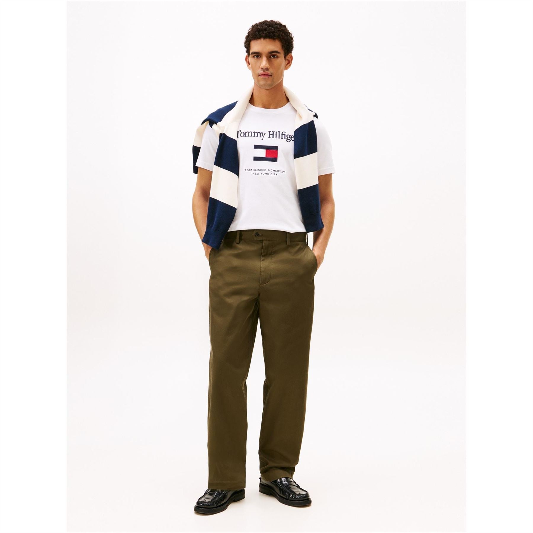 Tommy Hilfiger Embroidered Flag Graphic Crew Neck Short Sleeve T-Shirt