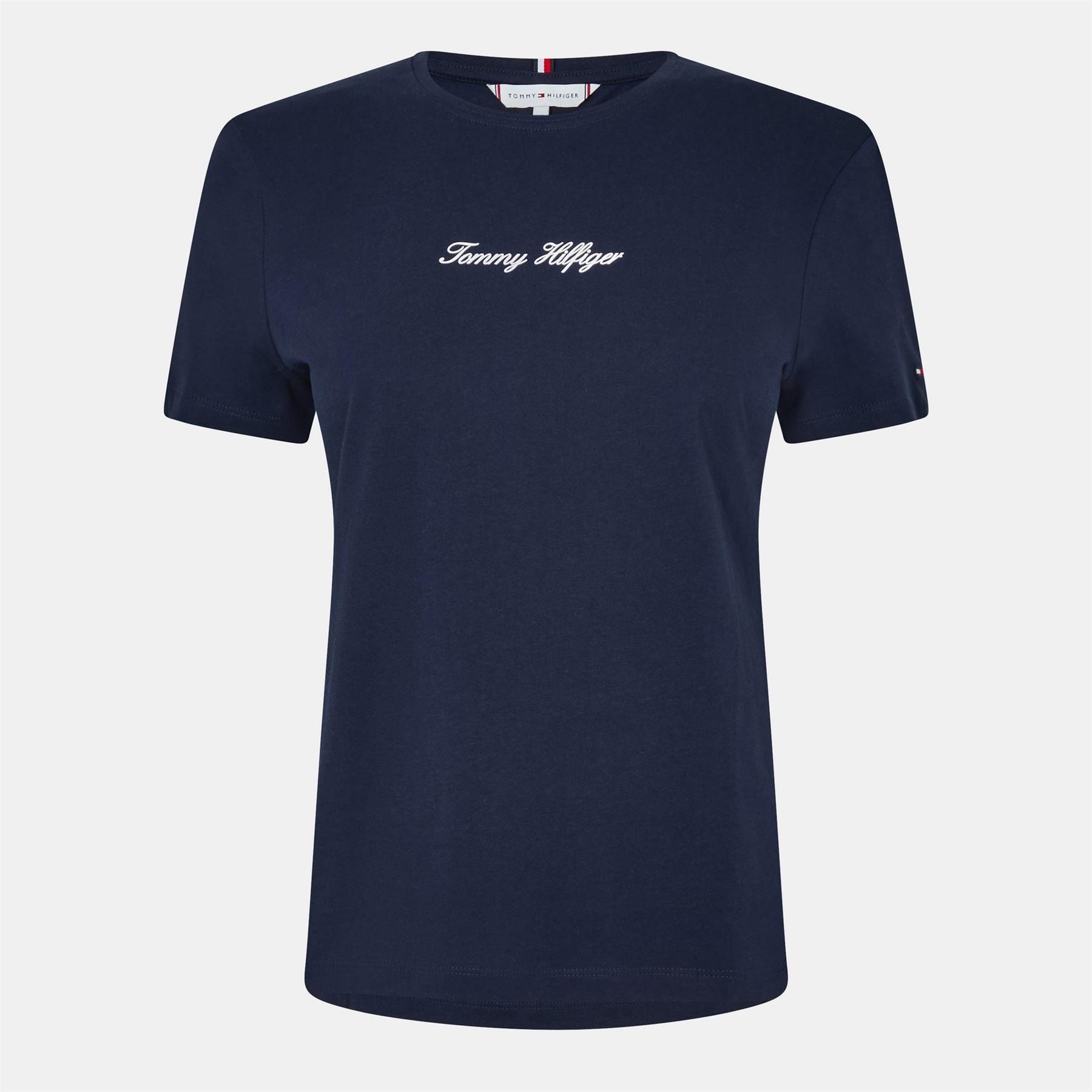 Tommy Hilfiger Script Embroidered Regular Fit Crew Neck T-Shirt