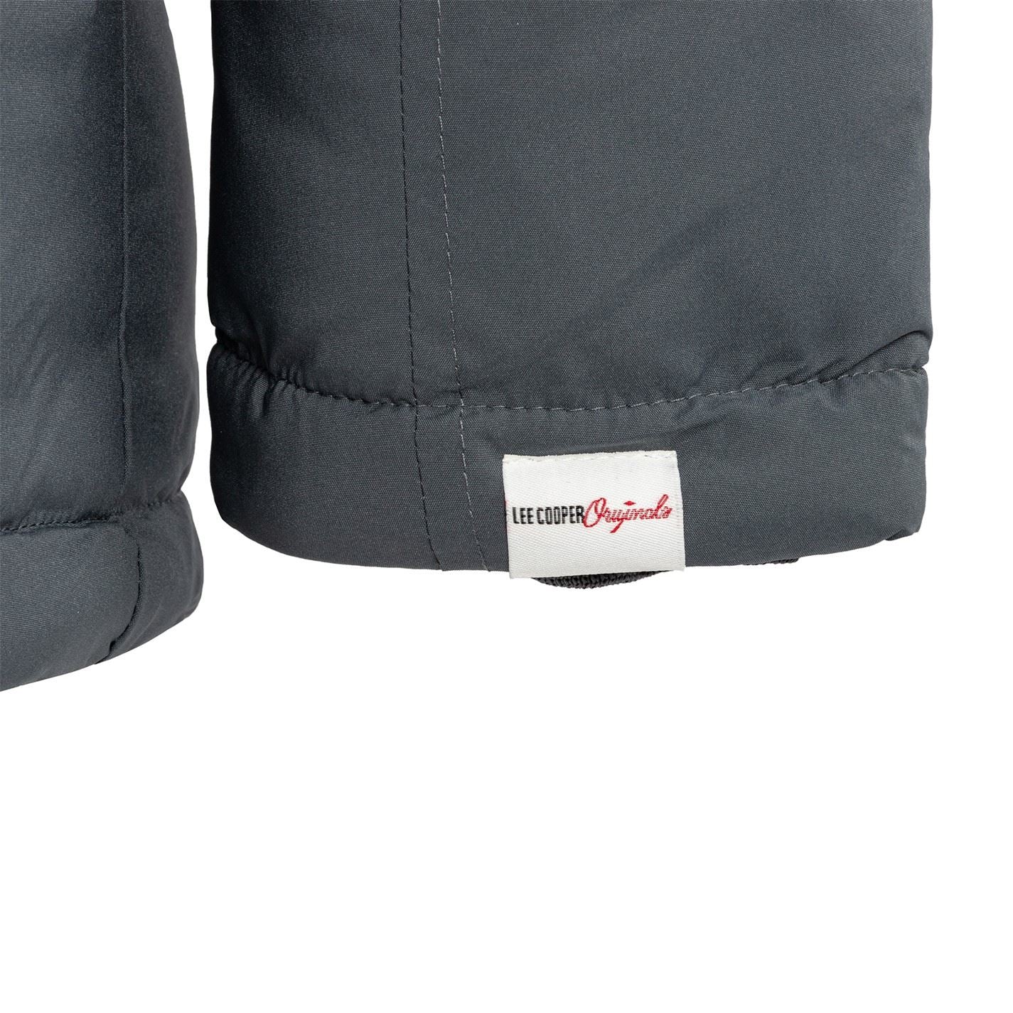Lee Cooper Solid Patterned Hooded Snap Button Ribbed Cuff Puffer Jacket