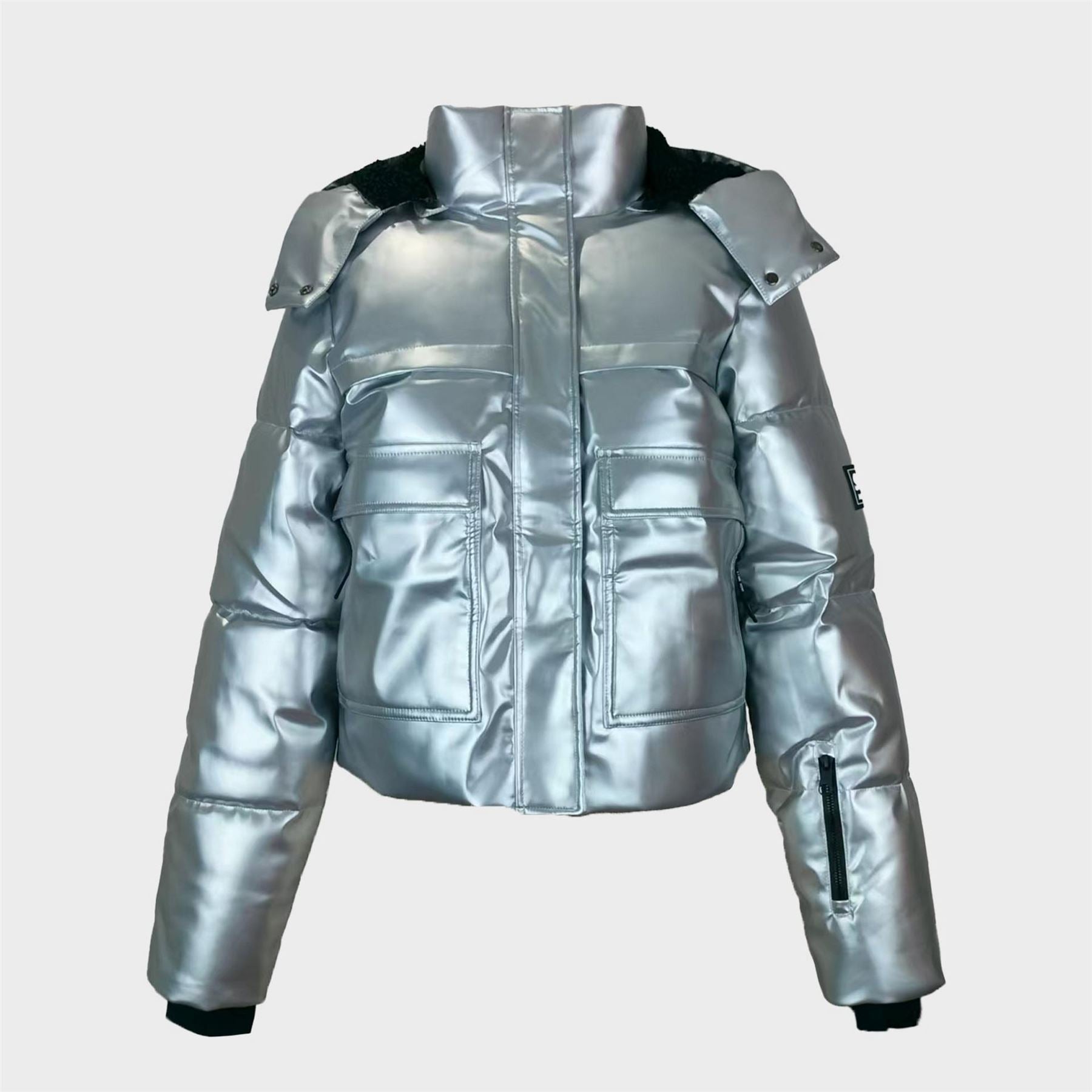Jack Wills Cropped Puffer Waterproof Windproof Hooded Ski Jacket