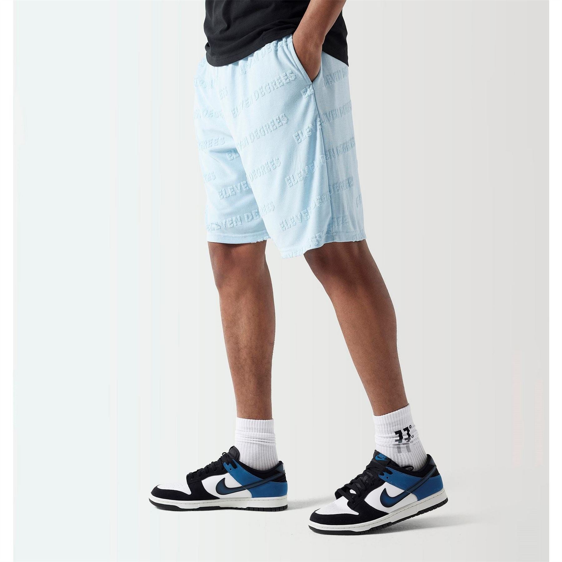 11 Degrees Mens Embossed Towelling Shorts