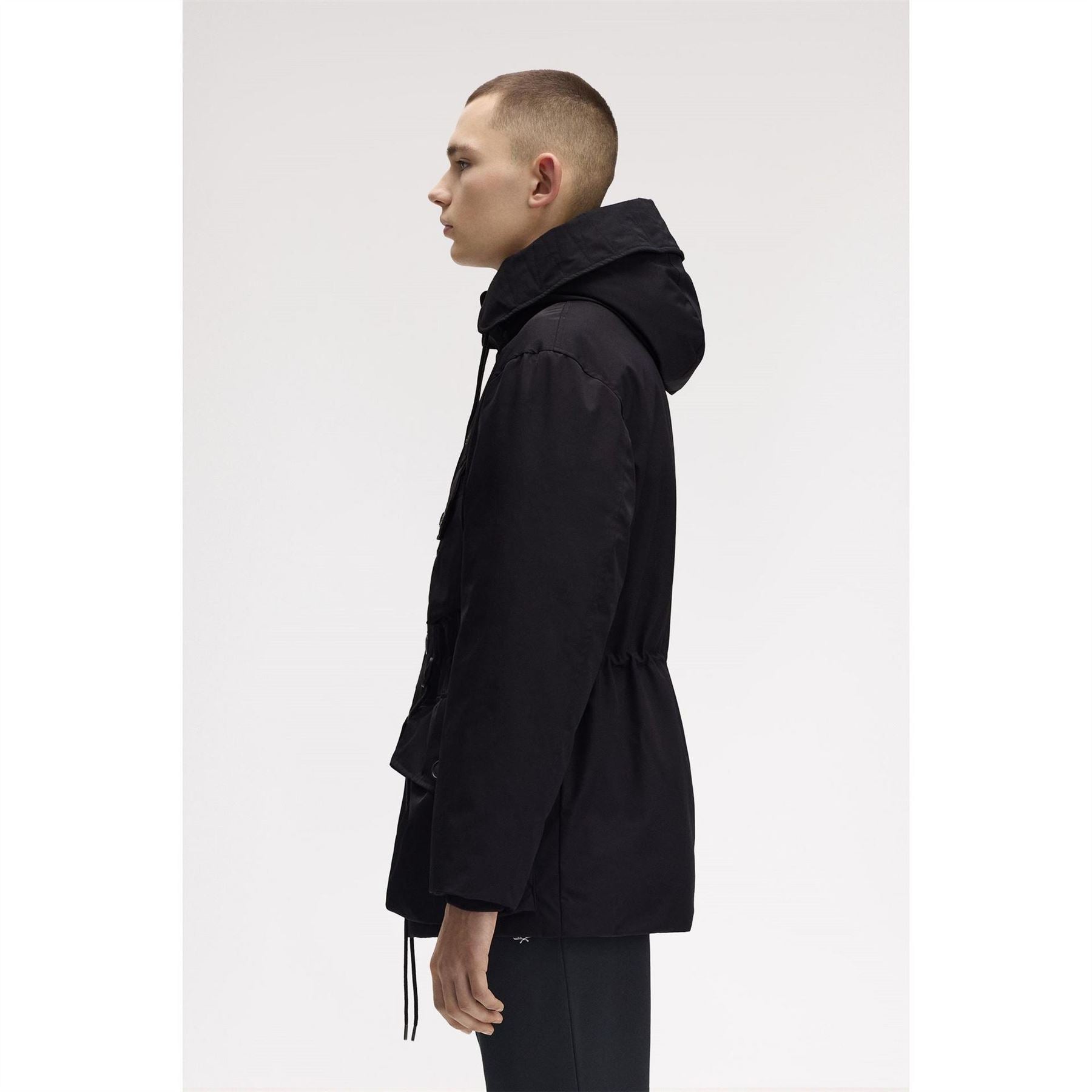 Fred Perry Patch Puffer Hooded Thigh Length Parka