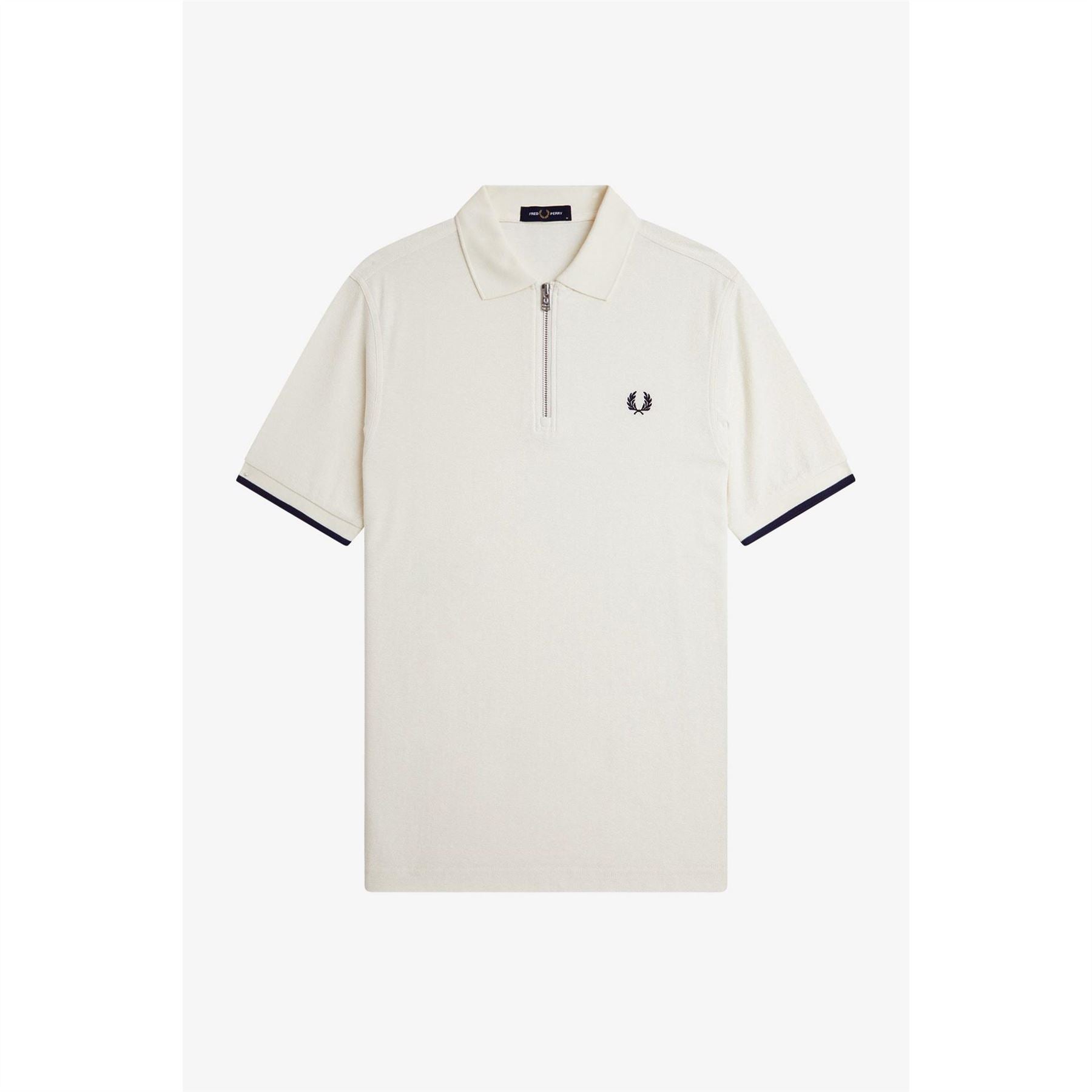 Fred Perry Crepe Zipped Short Sleeve Polo Shirt