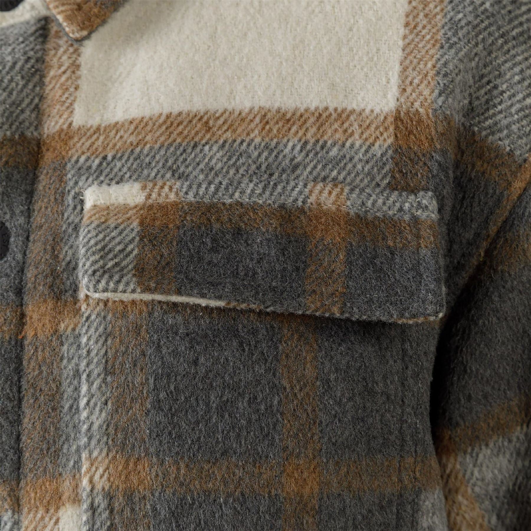 Minoti Boys Padded Shirt Jacket Wool Blend Grey Check