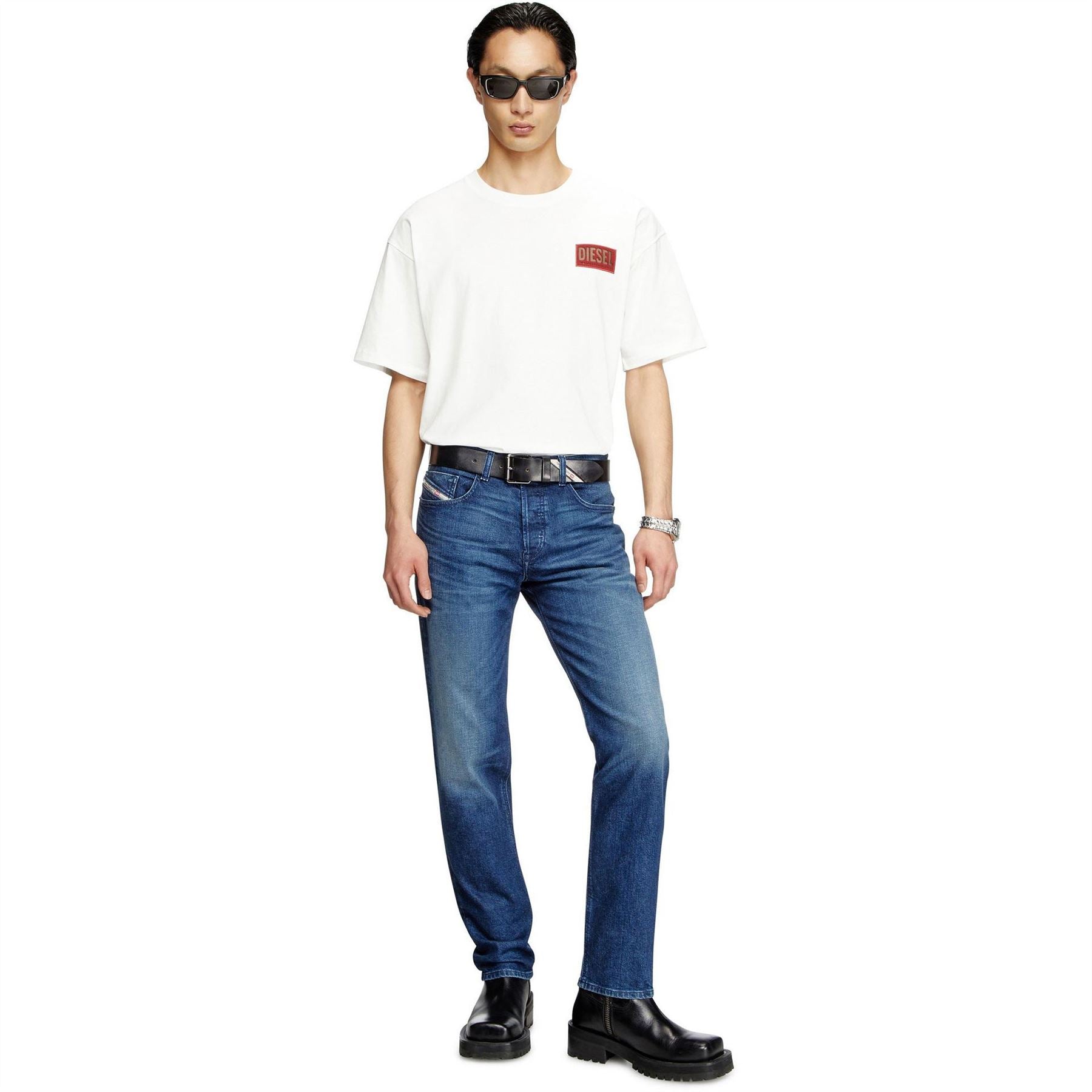 Diesel Five Pocket Tapered Fit Jeans