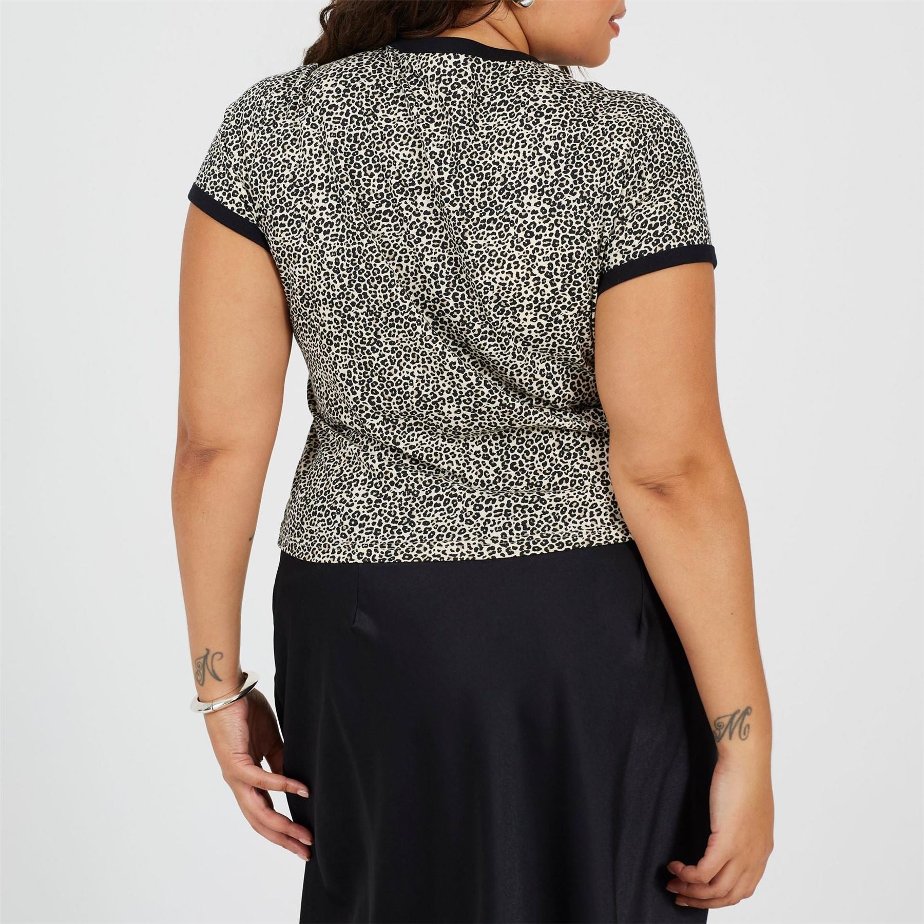 Brave Soul Plus Size Leopard Print T-Shirt With Contrast Piping