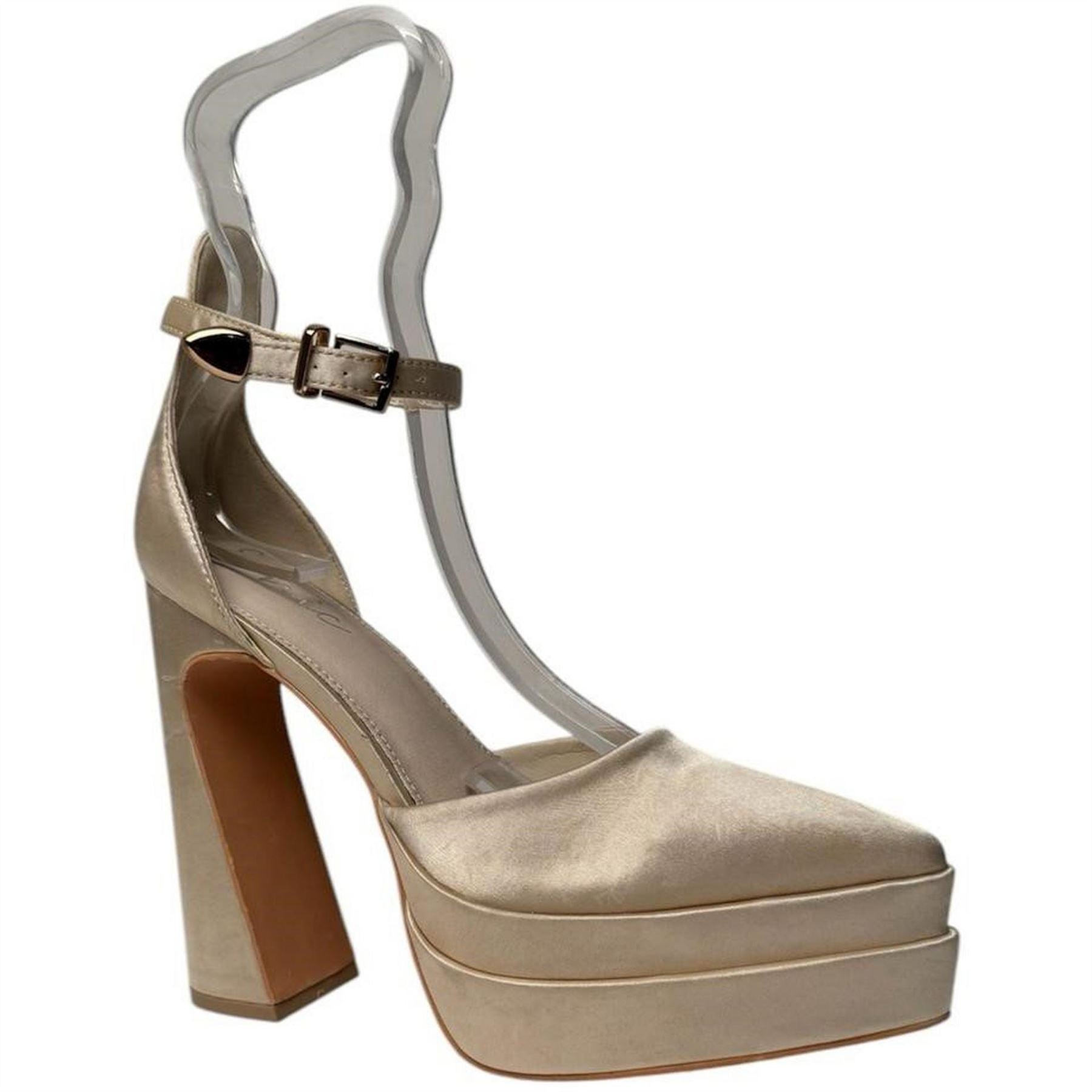 Chic Pointed Toe Block Heel Platform Heeled Sandal