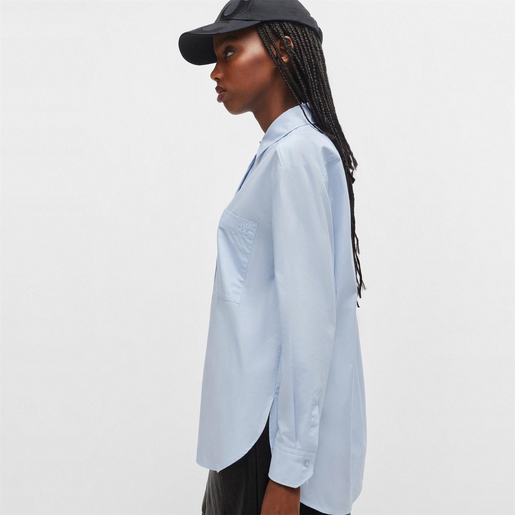 Hugo Oversize Long Sleeve Plain Shirt
