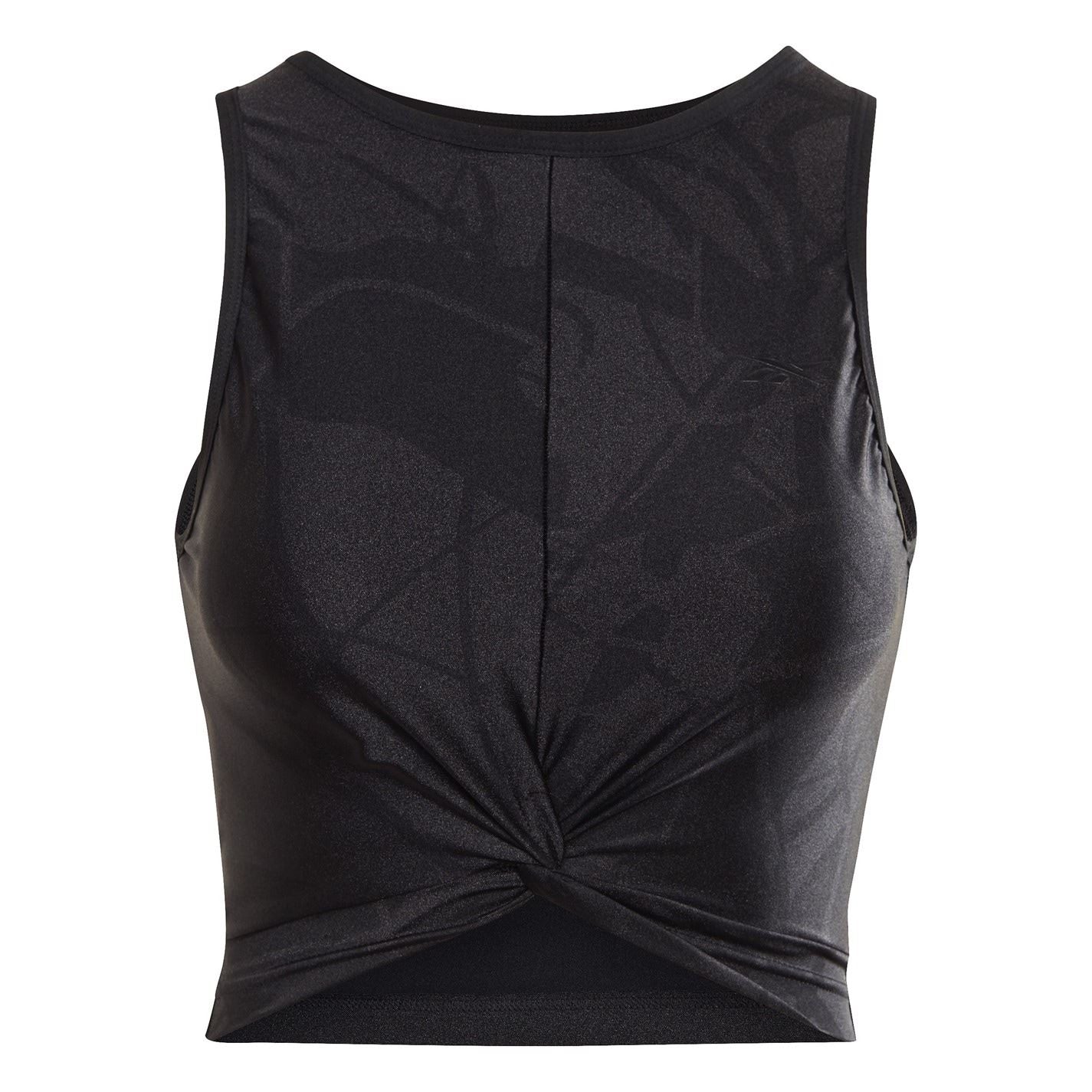Reebok Womens Shiny Yoga Scribble Crop Tank Top Vest