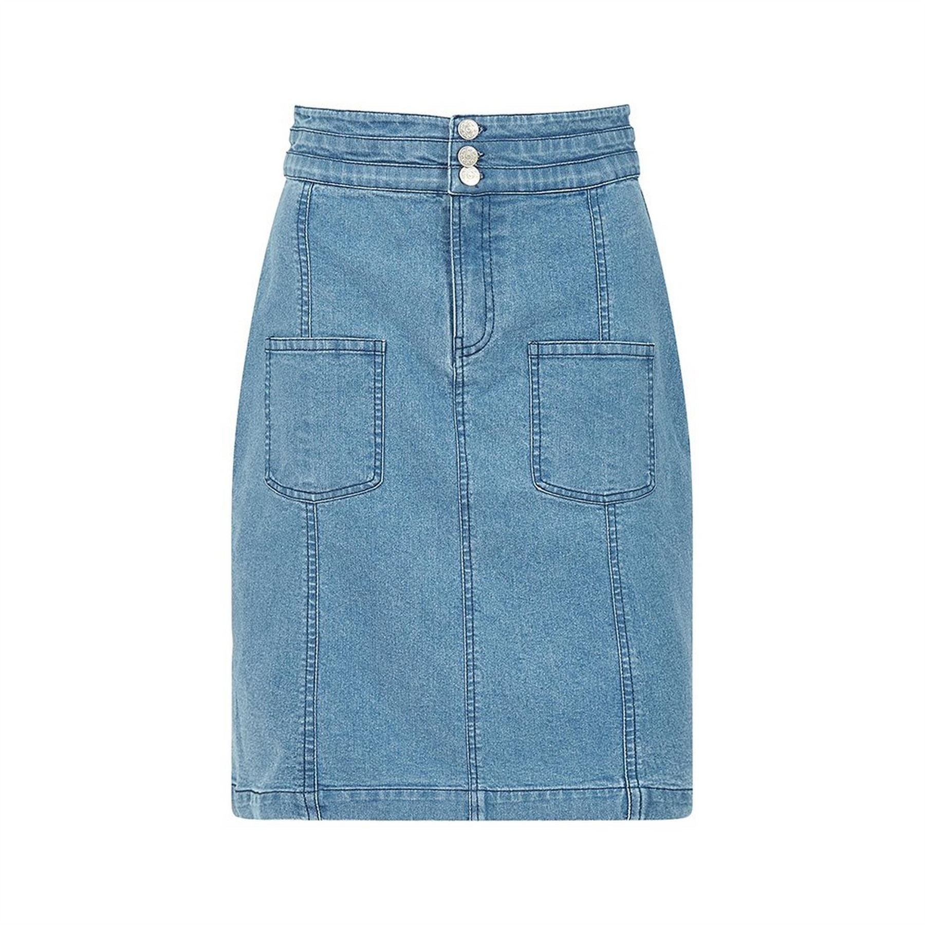 Yumi Patch Pocket Knee Length Pencil Skirt