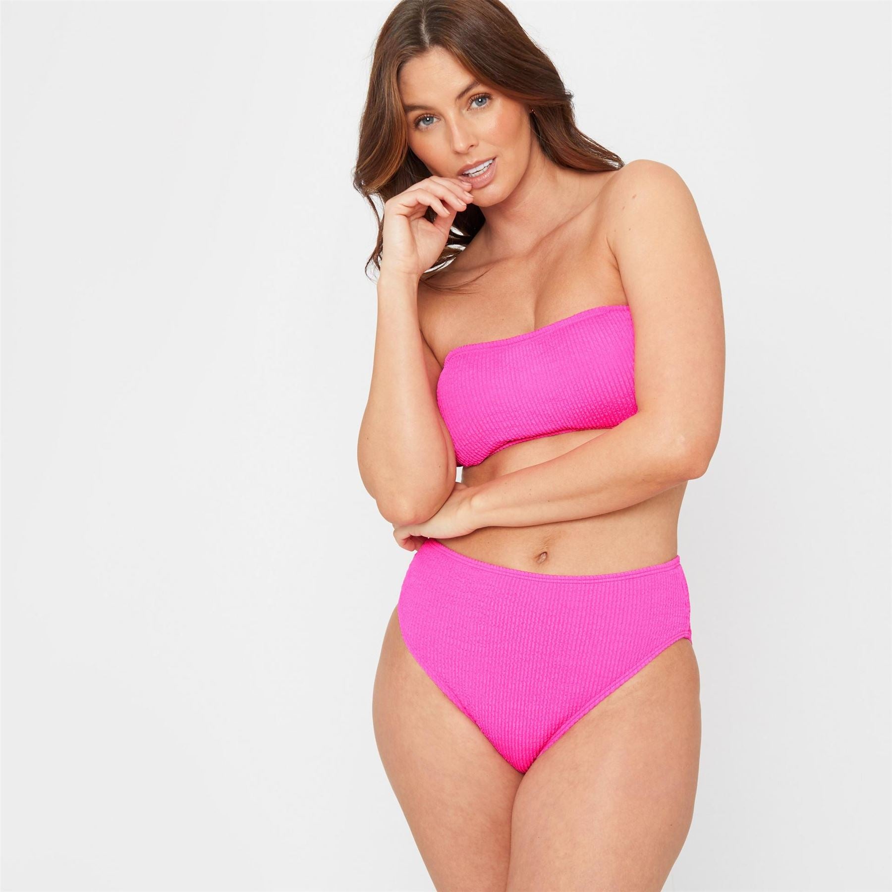 Be You Textured High Waist Bikini Bottoms