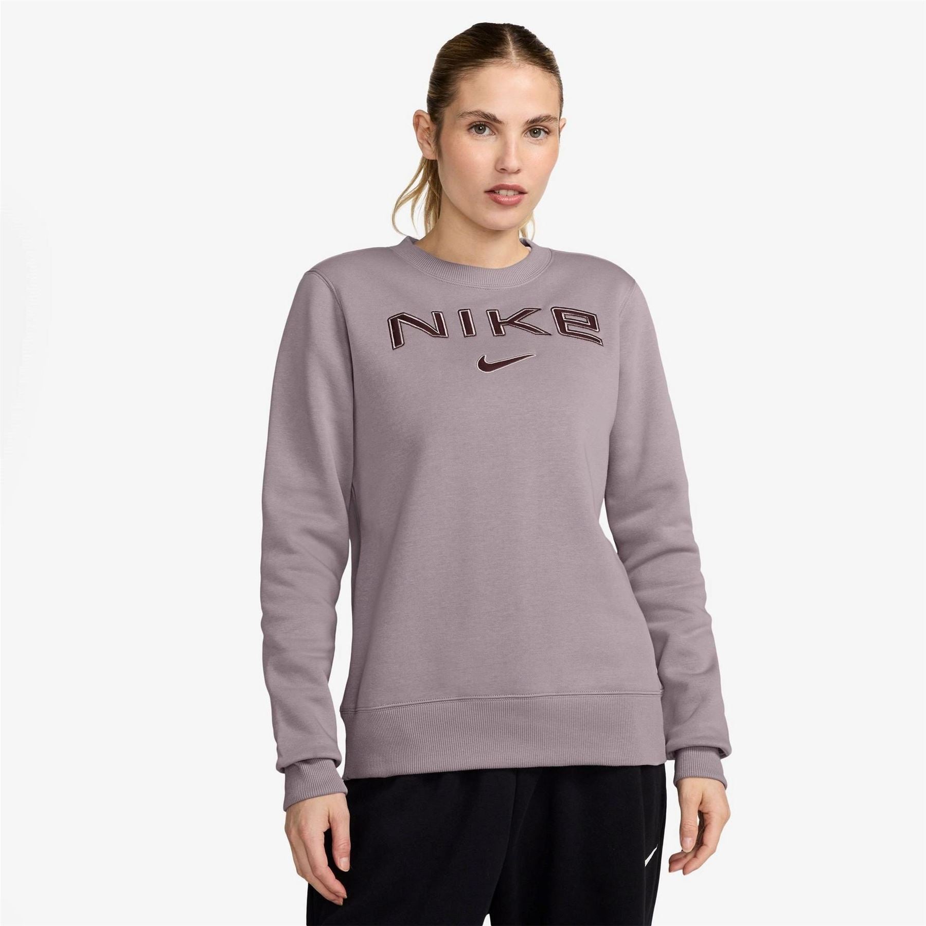 Nike Womens Sportswear Phoenix Fleece Standard Logo Crew Neck Sweatshirt