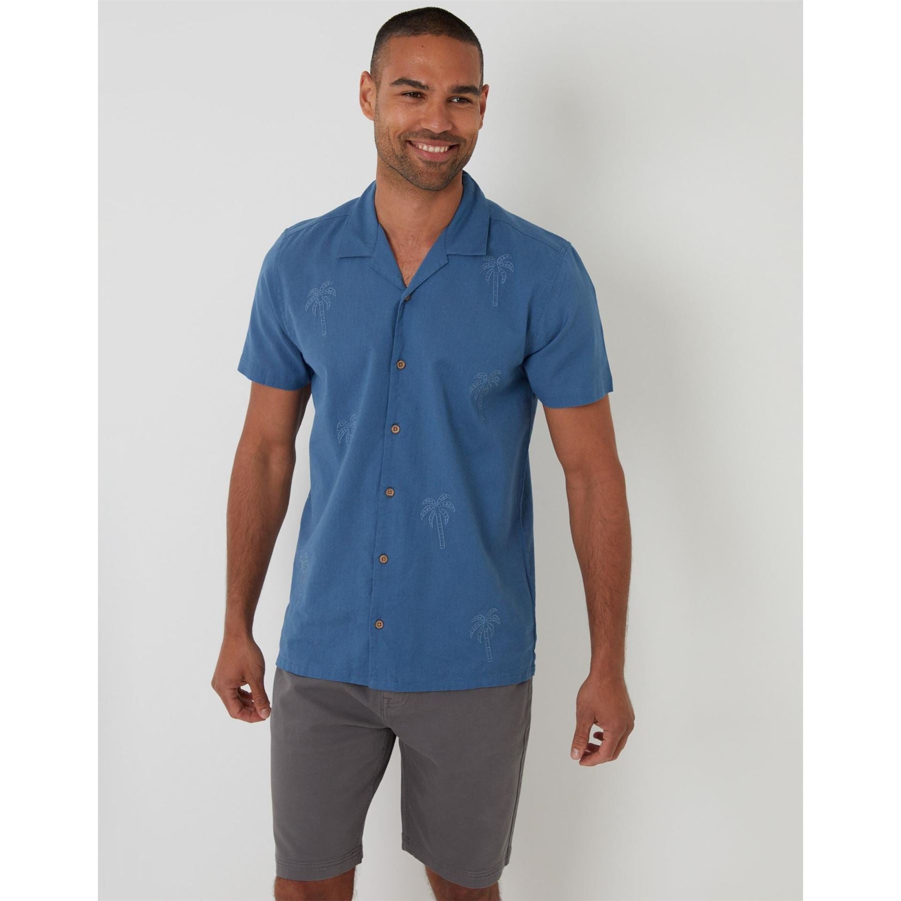 Threadbare Regular Fit Short Sleeve Point Collar Shirt