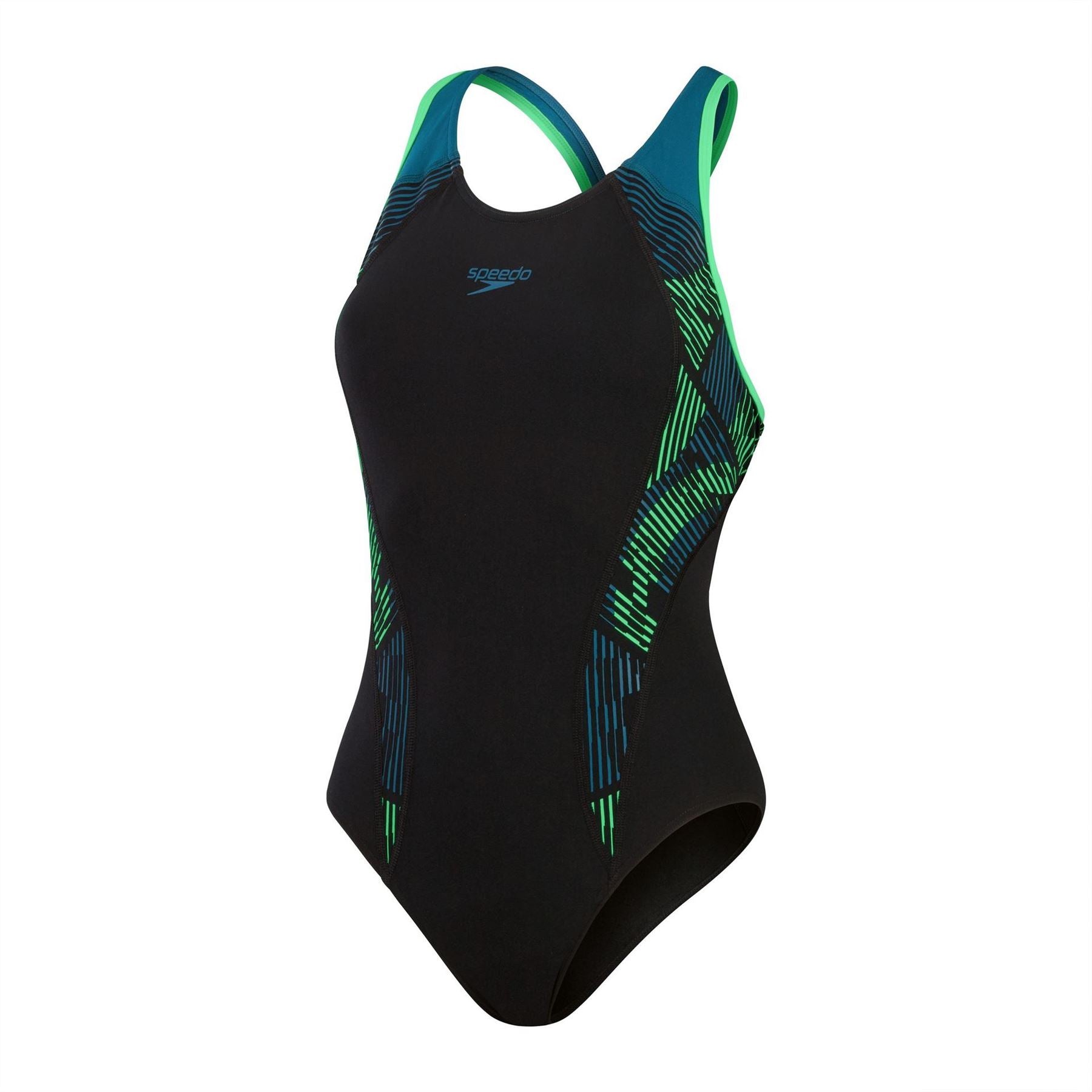 Speedo Placement Stripe Patterned Swimsuit