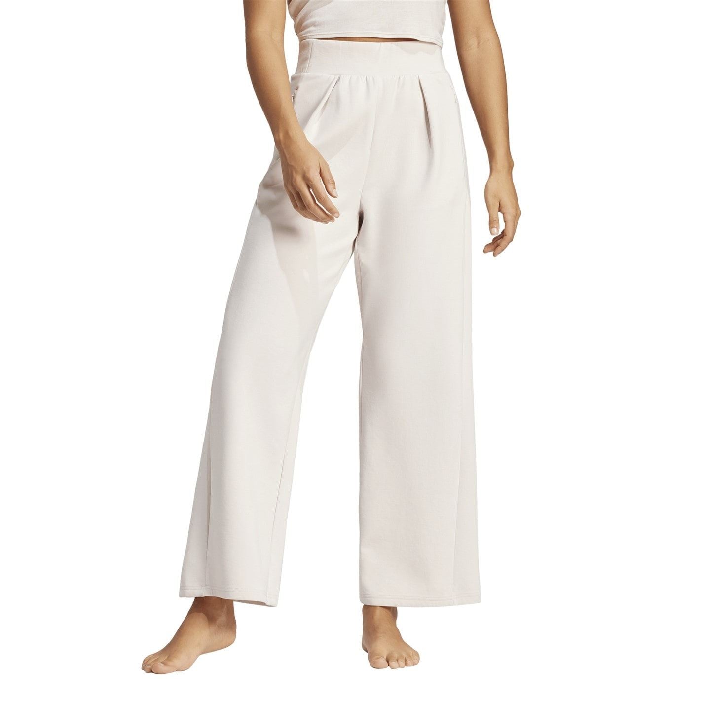 adidas Solid Patterned Wide Leg Yoga Pants