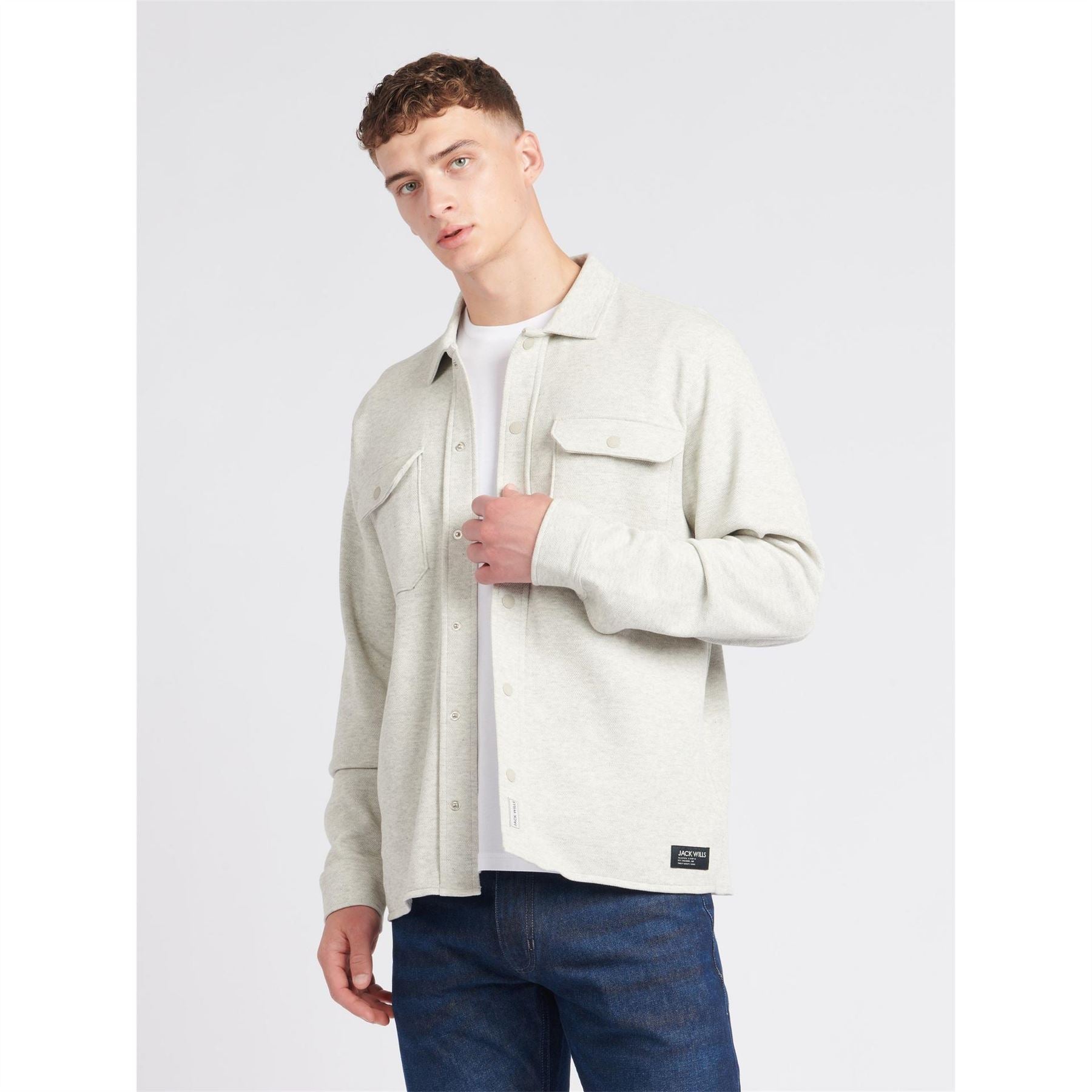 Jack Wills Pique Long Sleeve Relaxed Fit Overshirt