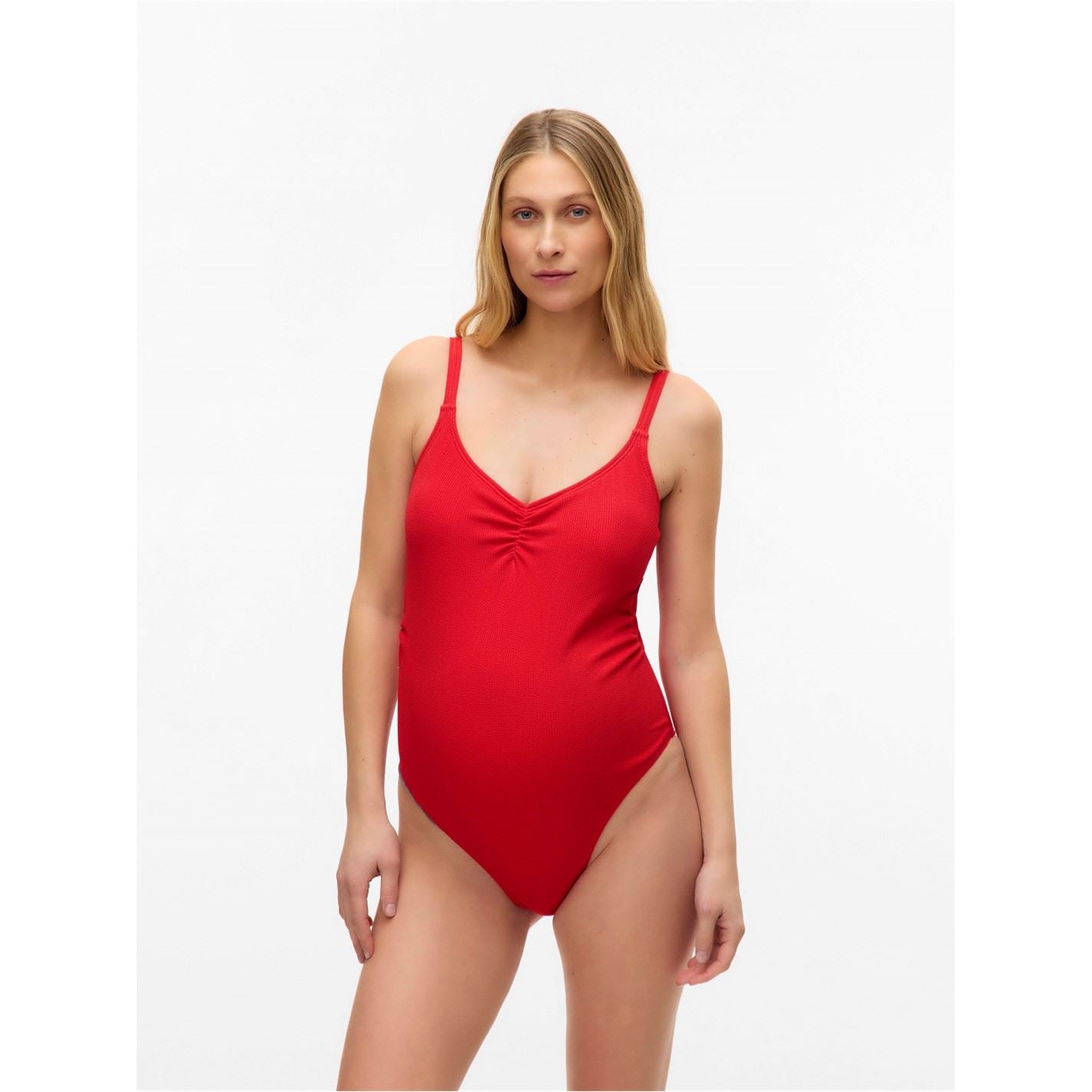 Mamalicious Mlnaomi Solid Patterned V-Neck Swimsuit