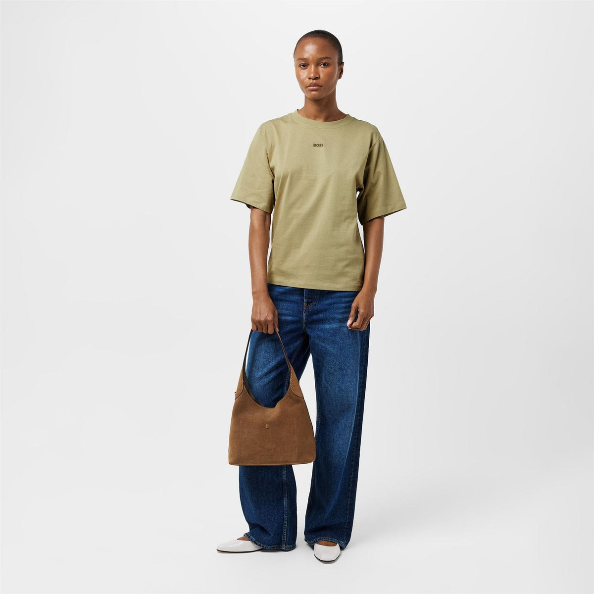Boss Regular Fit Logo Print Crew Neck T-Shirt