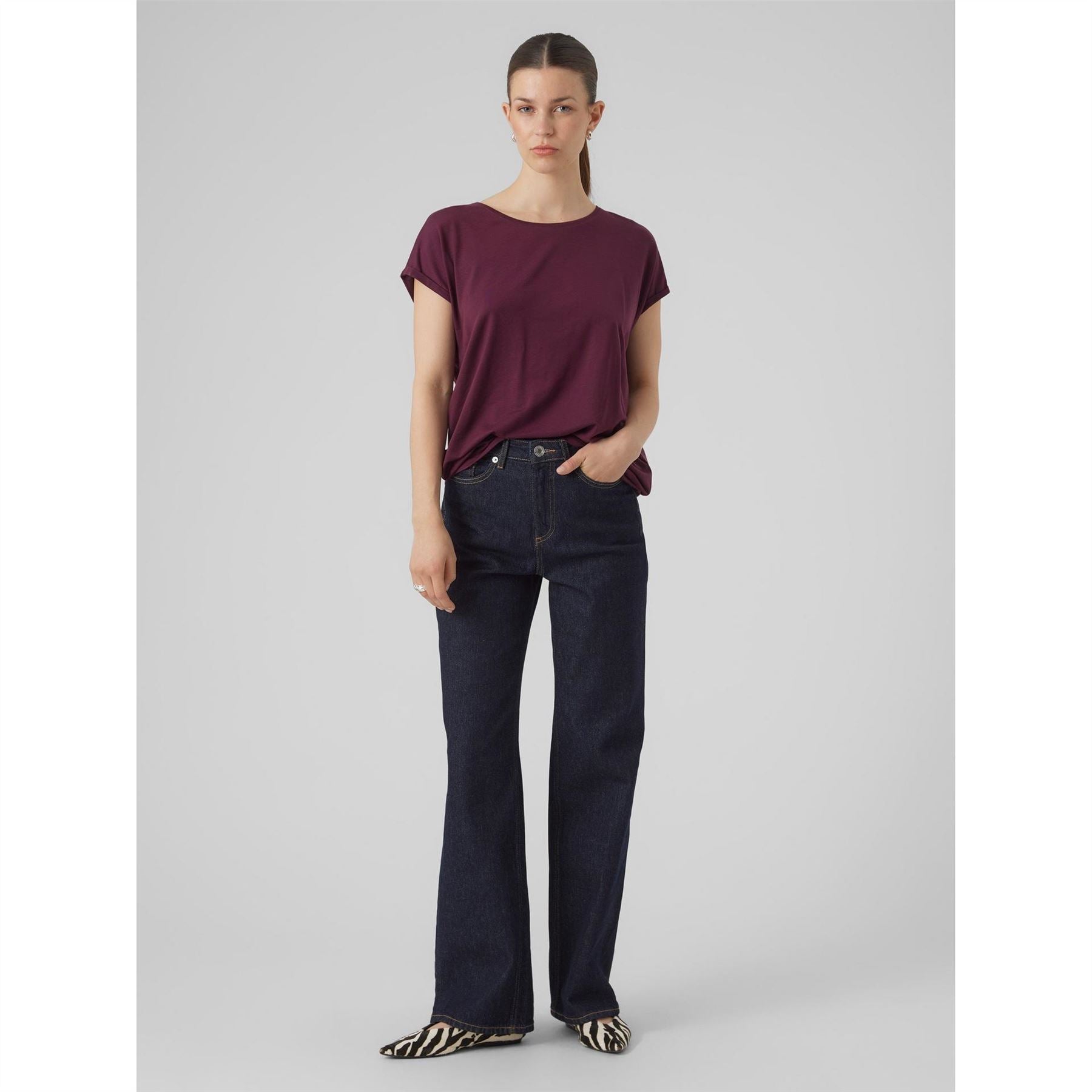 Vero Moda Womens Ava Plain Short Sleeve T-Shirt