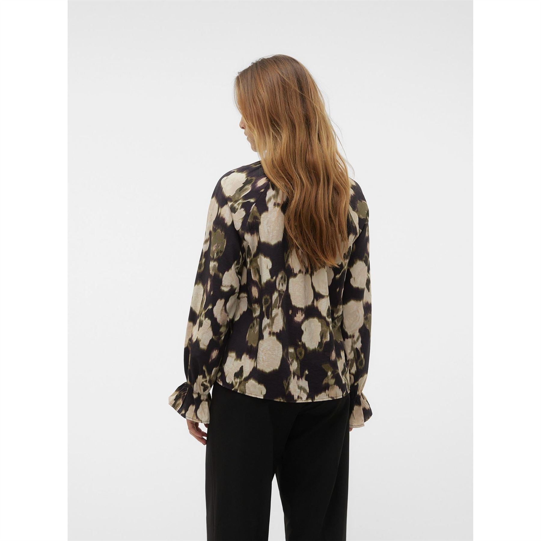 Vero Moda Button Front High Neck Cropped Shirt