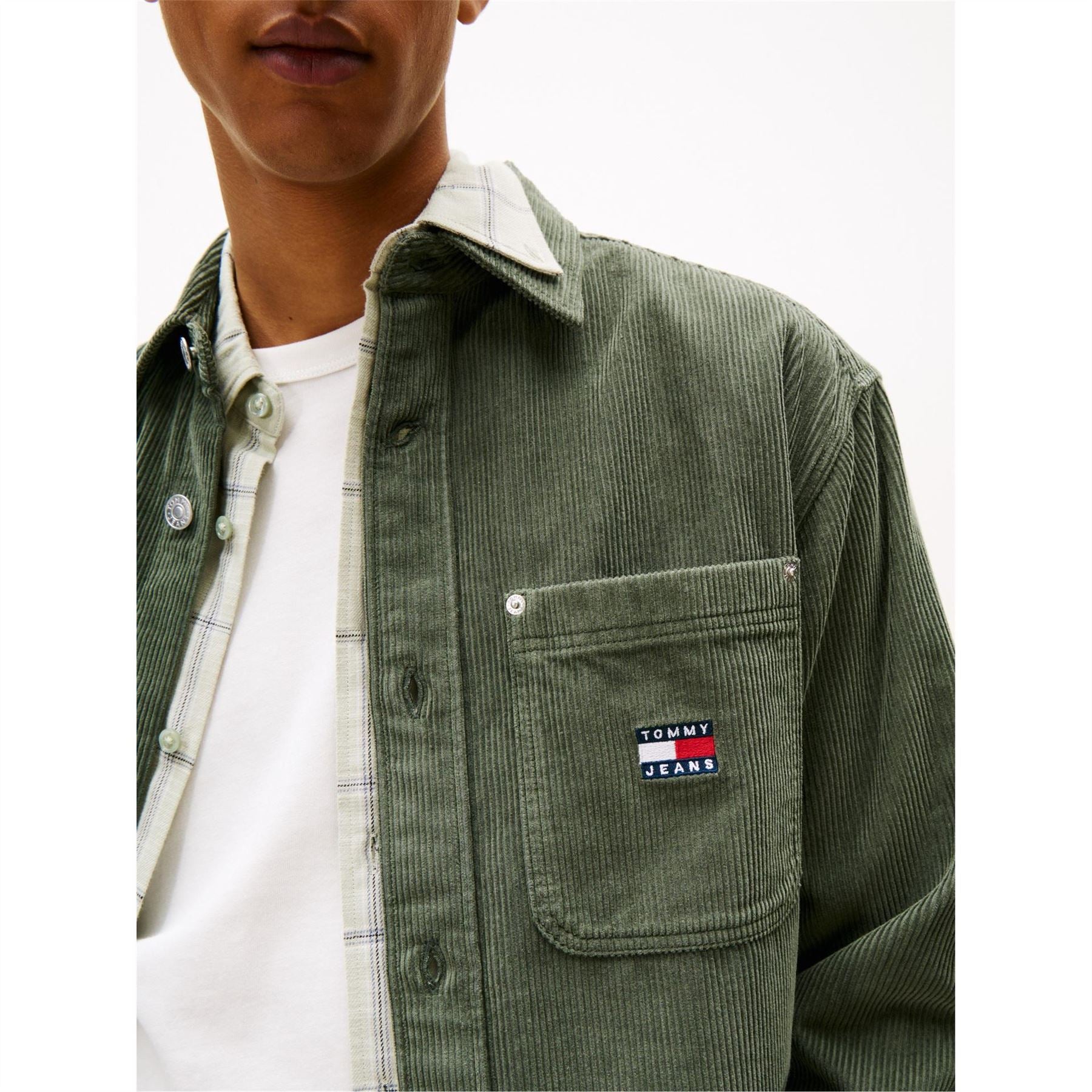 Tommy Jeans Collared Neck Long Sleeve Cord Shirt