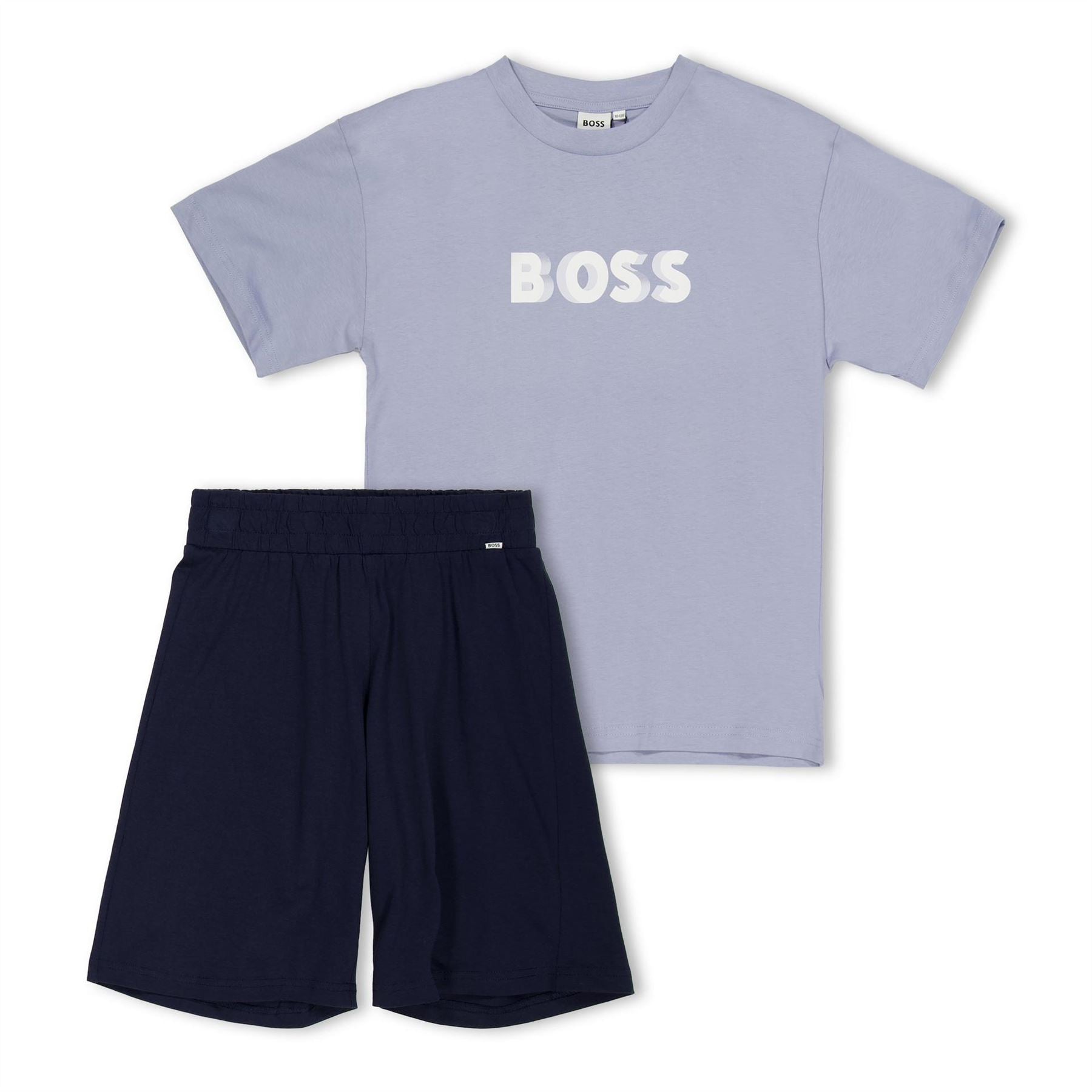 Boss Lettering Crew Neck Short Sleeve Tee and Short Set