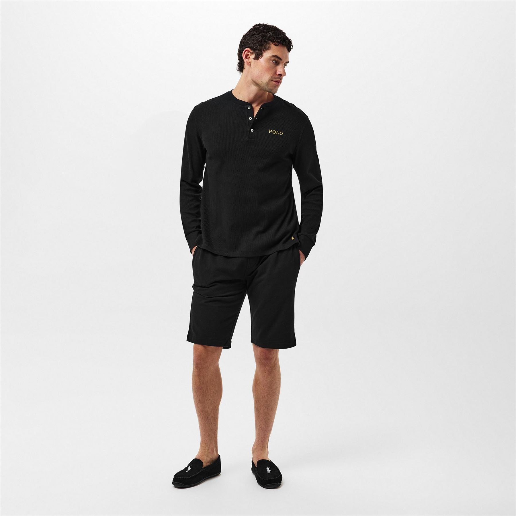 Polo Ralph Lauren Waffle Henley Long Sleeve T-Shirt