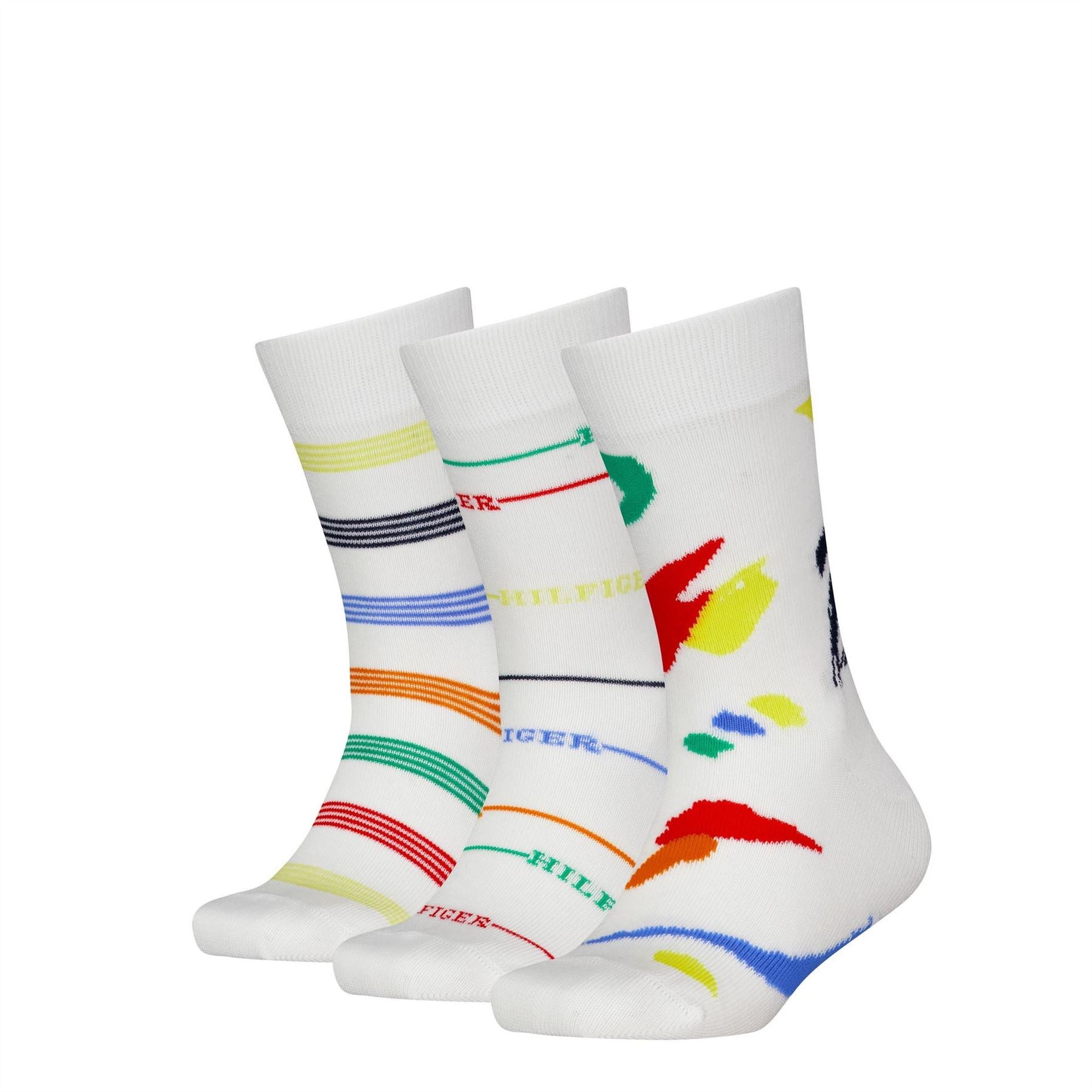 Tommy Hilfiger 3 Pack Lettering Junior Crew Socks