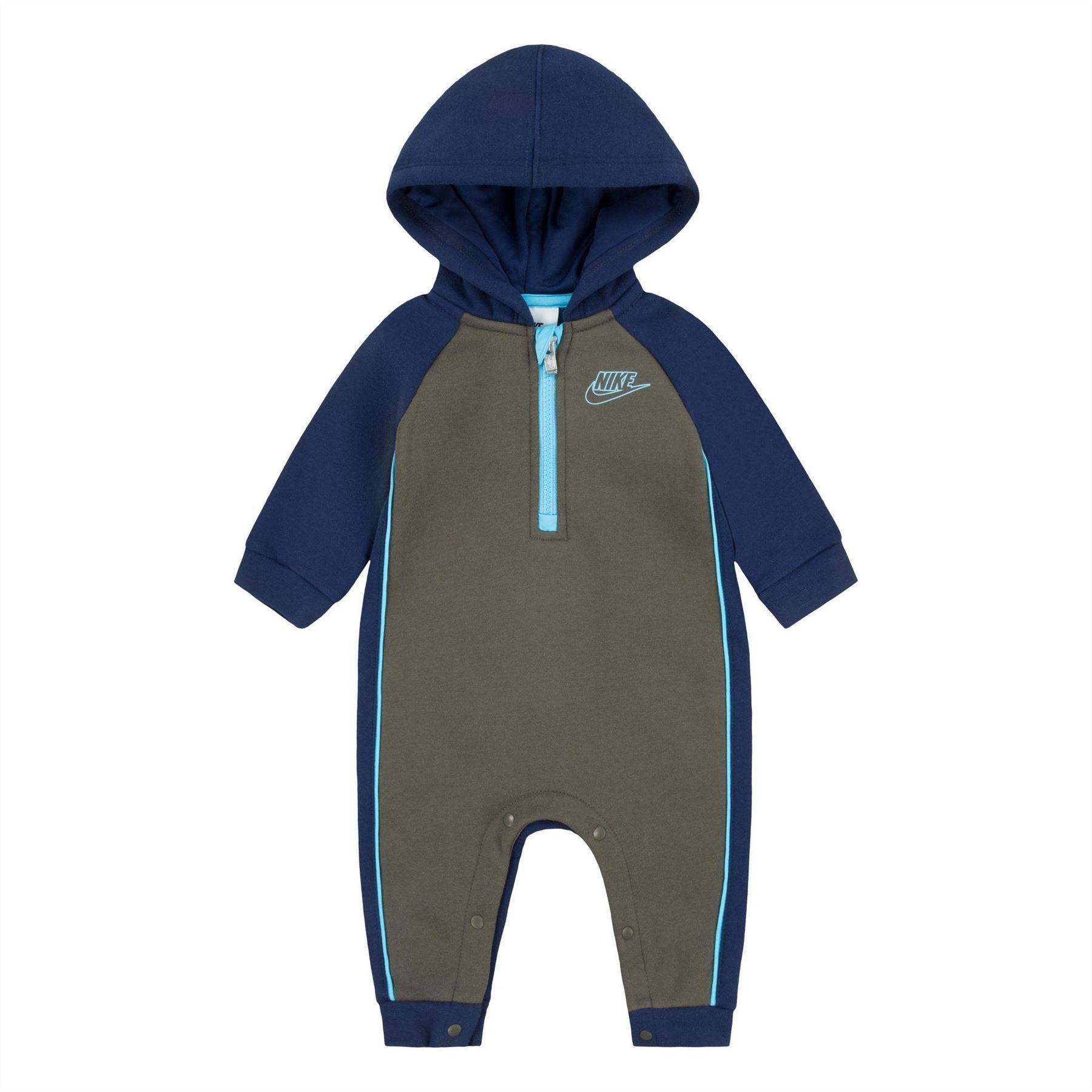 Nike Hooded Neck Long Sleeve Solid Patterned Jumpsuit