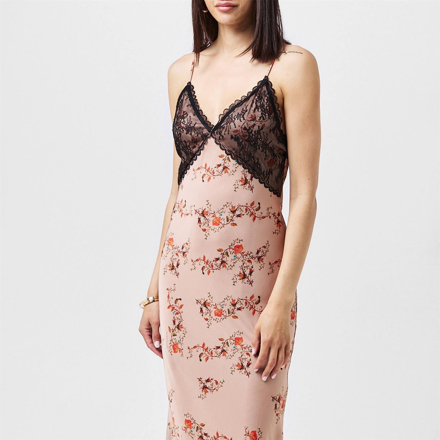 AllSaints Immy Oto V-Neck Maxi Slip Dress