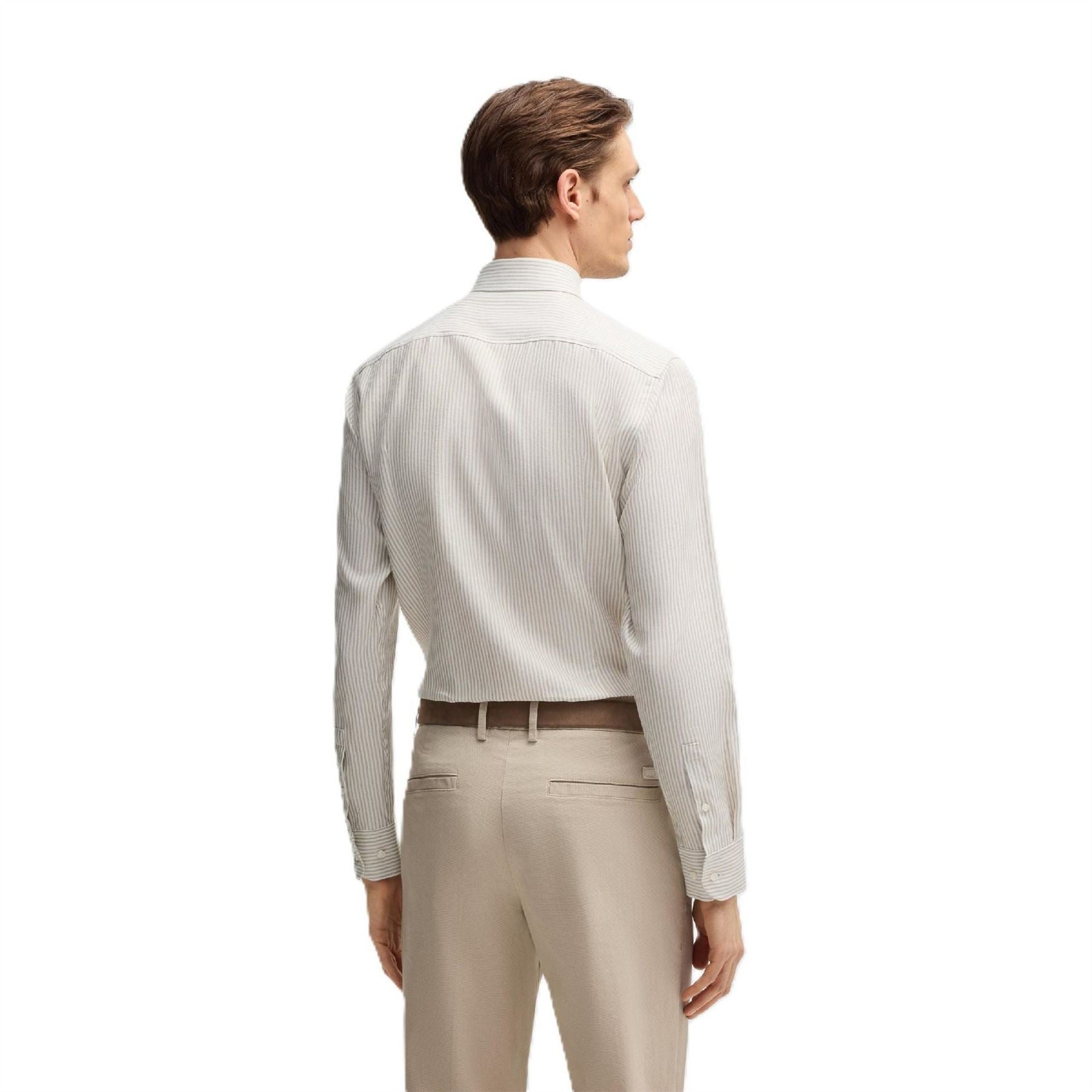 Boss Collared Neck Long Sleeve Regular Fit Oxford Shirt