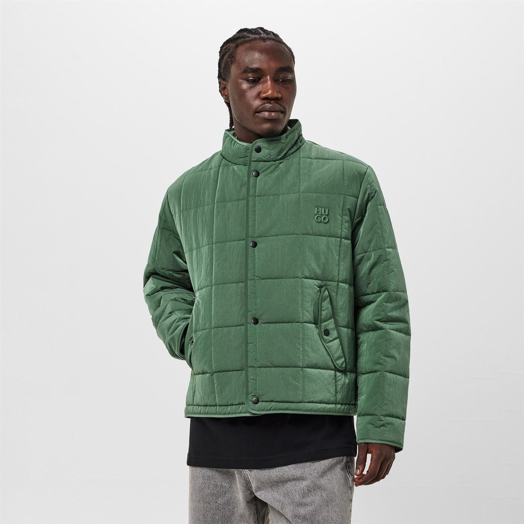 Hugo Birol Quilted Dwr Long Sleeve Harrington Jacket