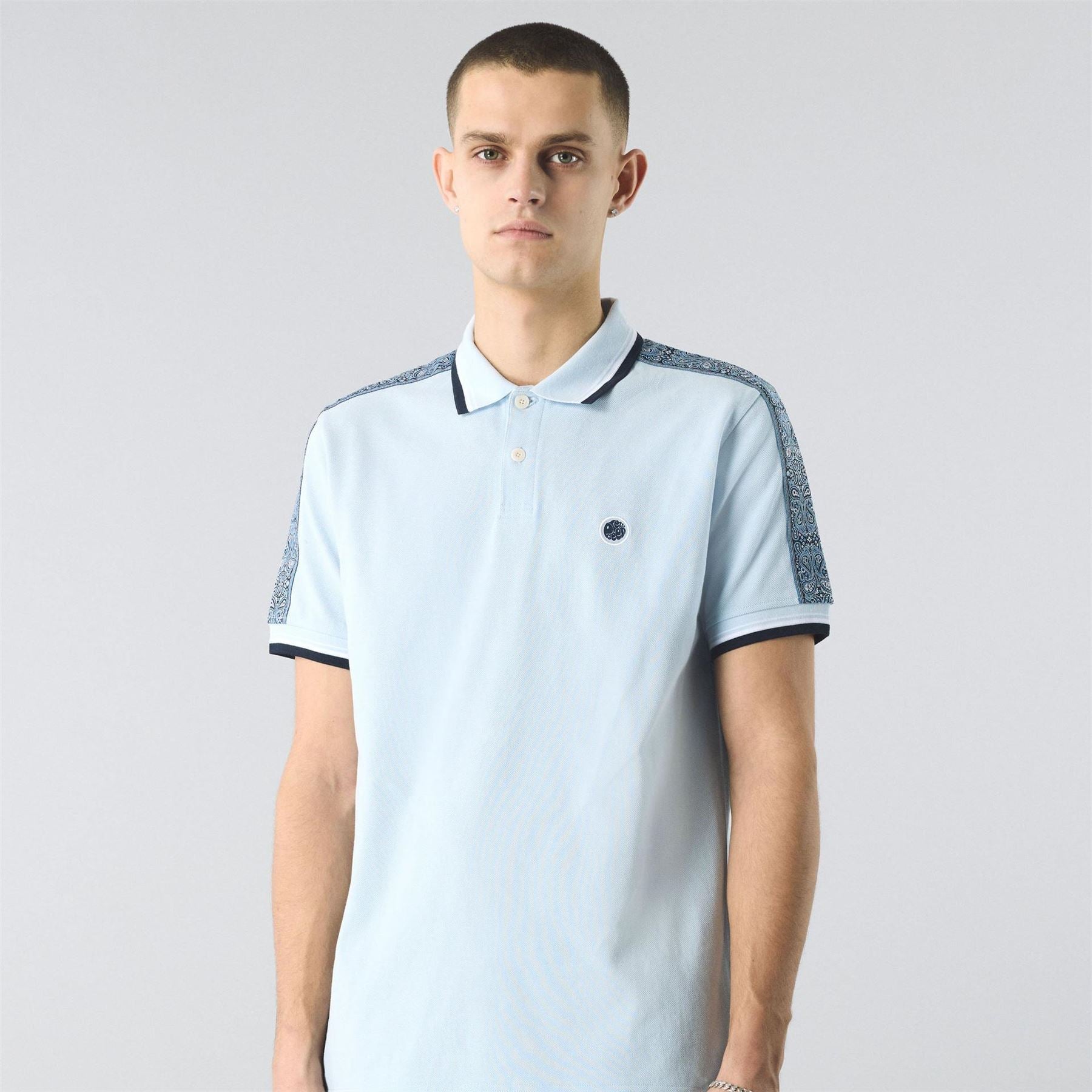 Pretty Green Eclipse Tape Short Sleeve Polo Shirt