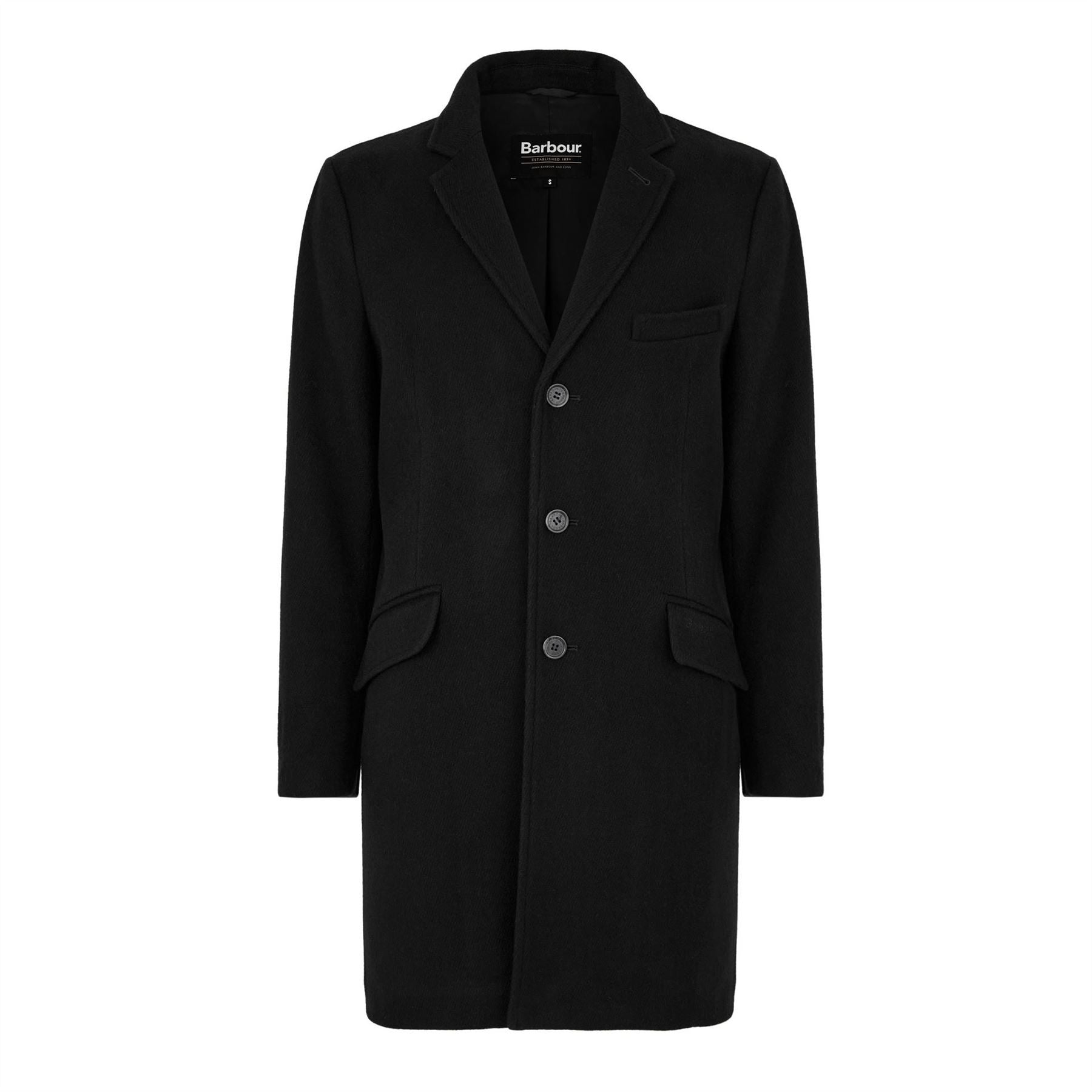 Barbour Fraser Tailored Wool Long Sleeve Overcoat