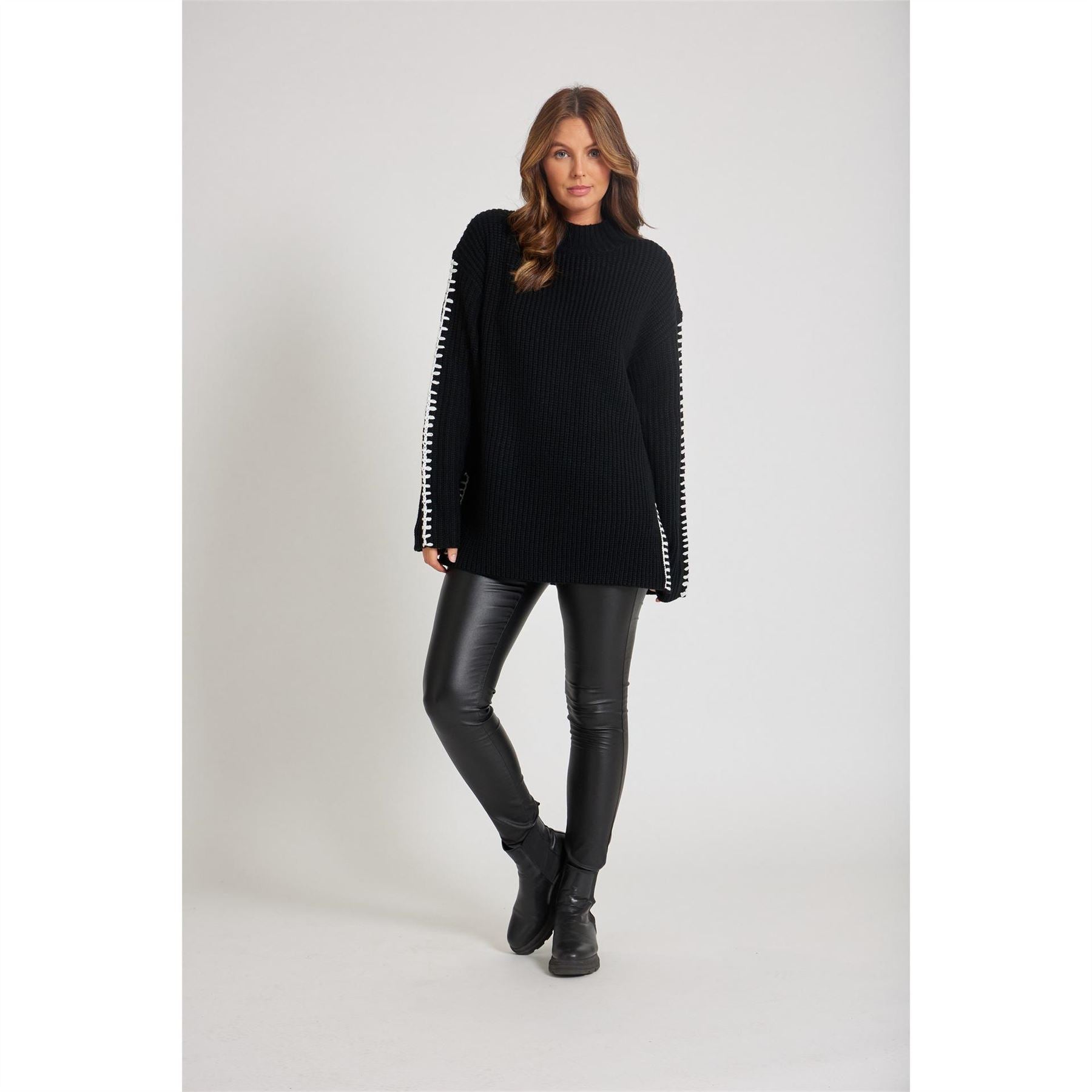 Be You By Contrast Stitch Crew Neck Jumper