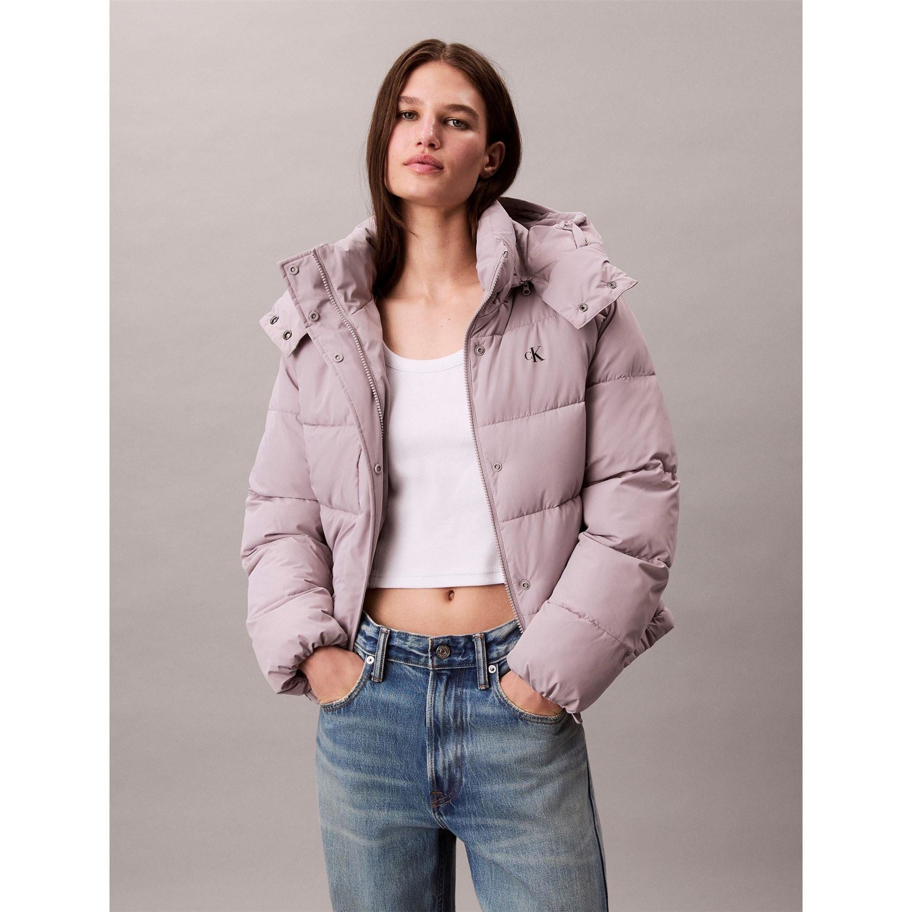 Calvin Klein Jeans  Essential Water Resistant Rds Certified Down Short Puffer Jacket