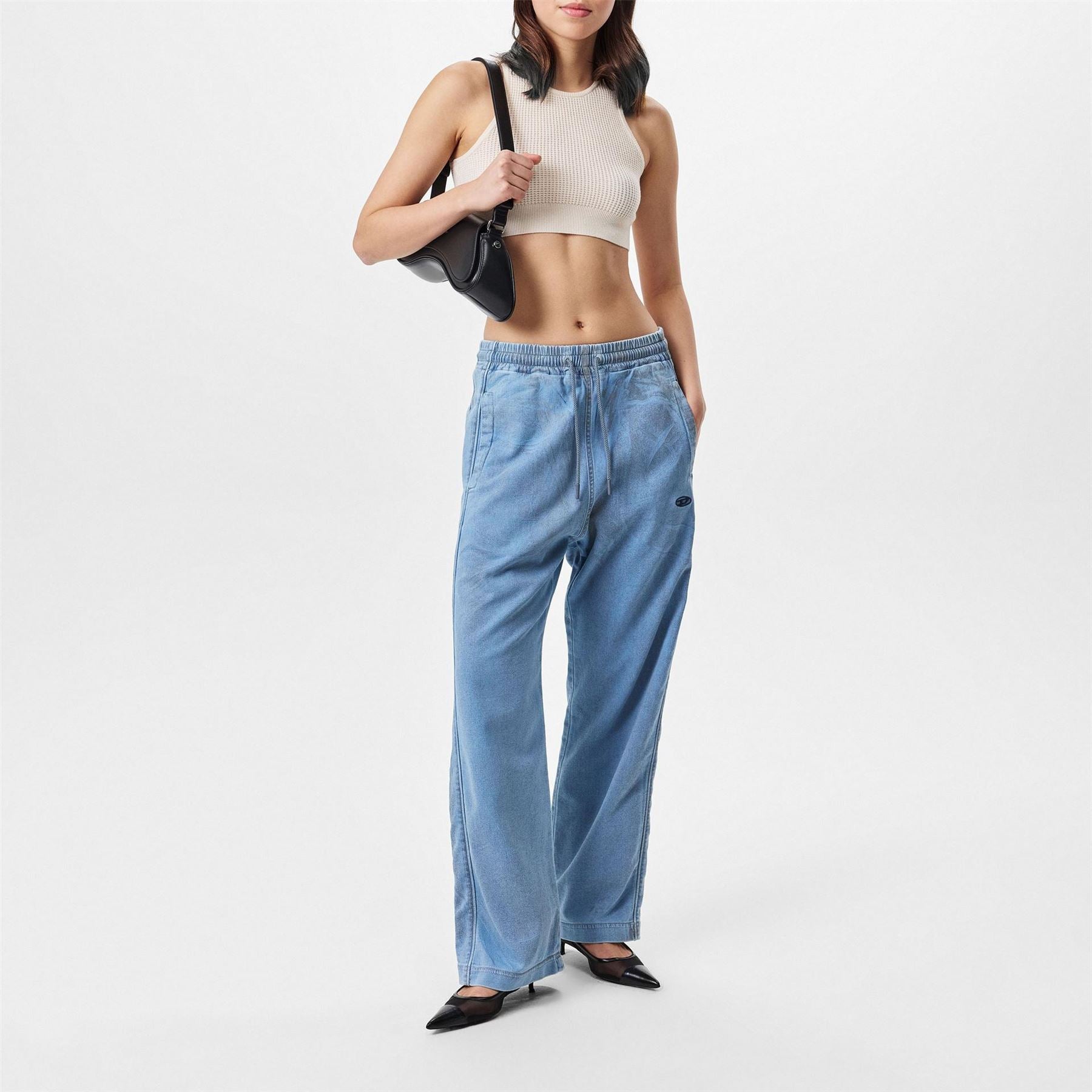 Diesel Wide Leg Relaxed Fit Jeans