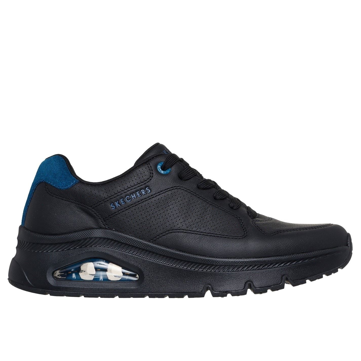 Skechers Mens Leather With Deco Stitch Fashion La Low Top Trainers