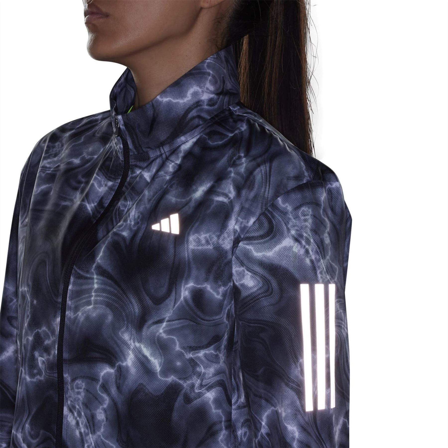 adidas Womens Own The Run Allover Print Running Windbreaker