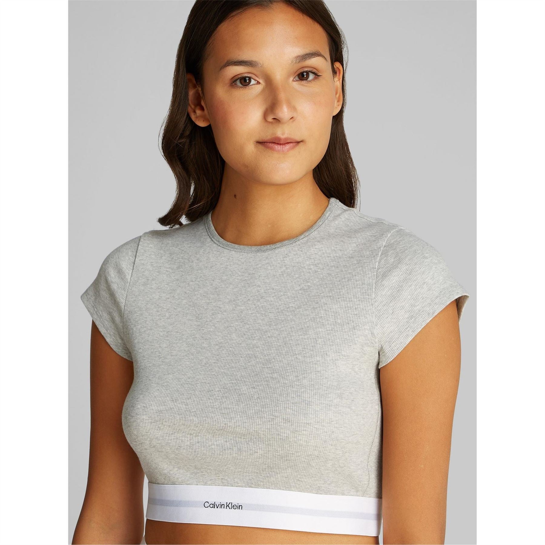 Calvin Klein Stretch Rib Crop T-Shirt