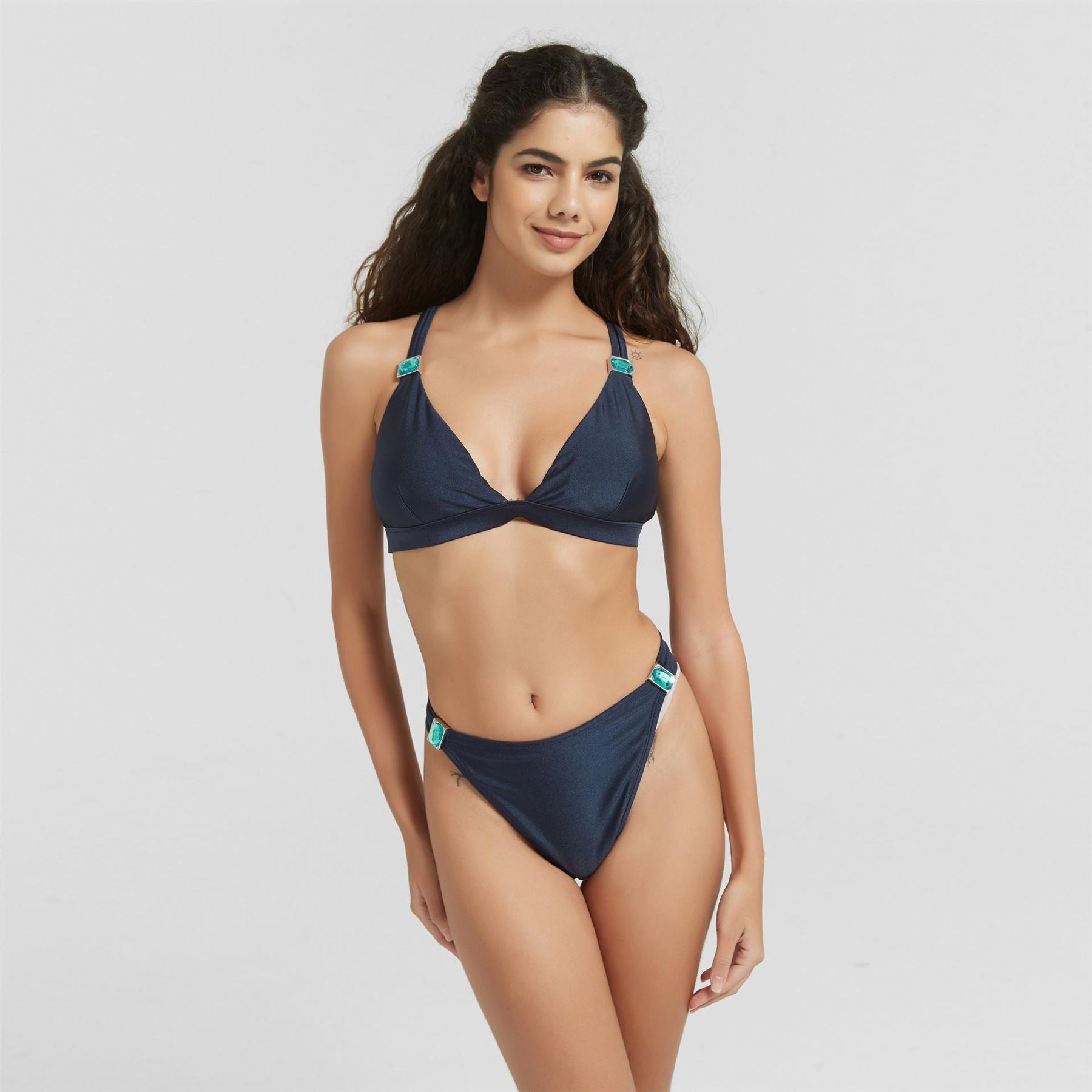 Be You Embellished Strap Plunge Bikini