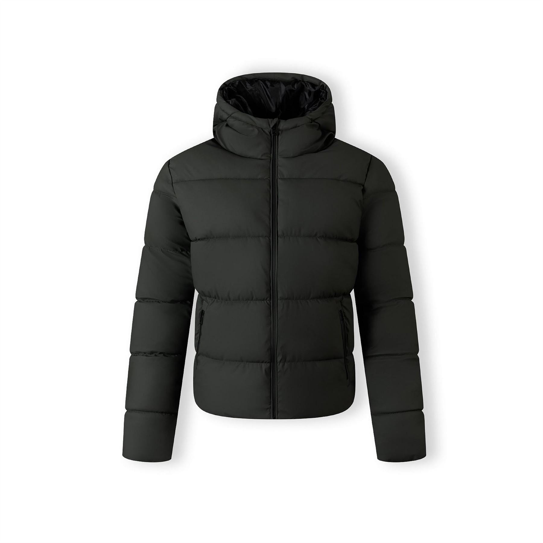 Minoti Men Padded Jacket With Hood Zip Pockets Khaki