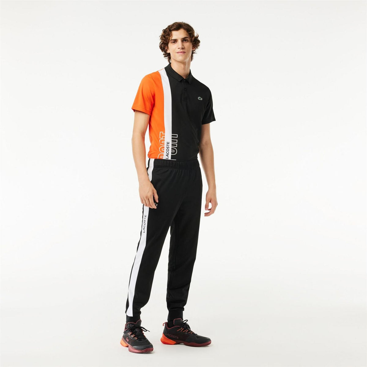 Lacoste Vertical Logo Color Block Slim Cut Track Pants