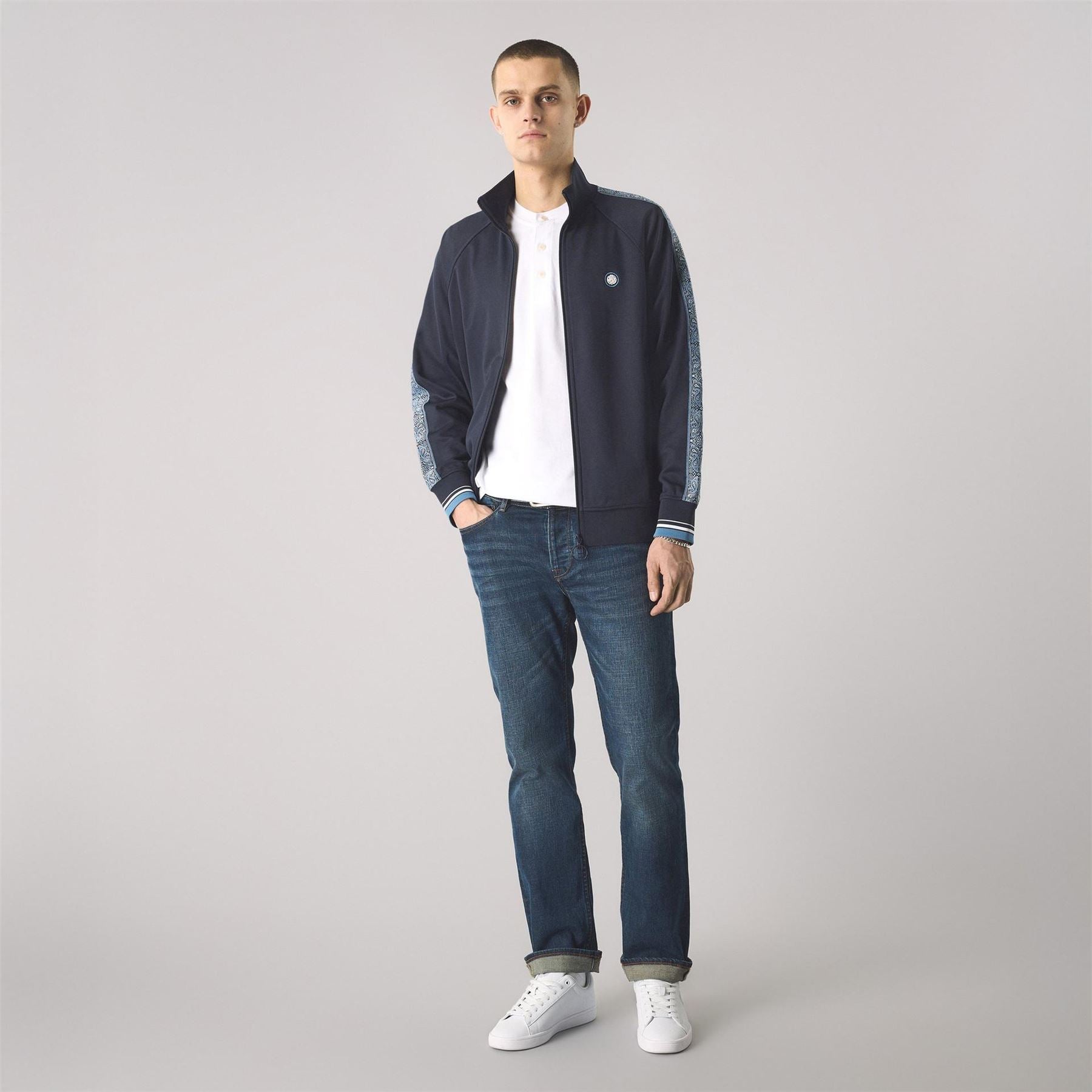 Pretty Green Mock Neck Regular Fit Athletic Top