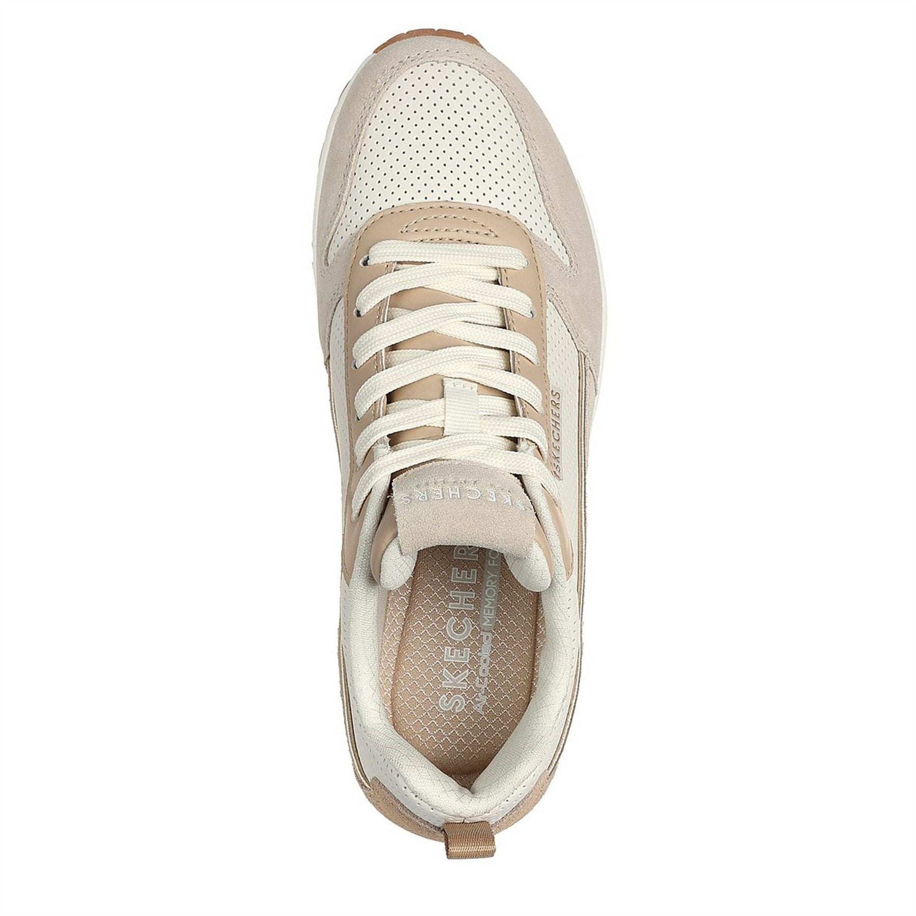 Skechers  And  Perforated Duraleather Lace Low Top Trainers Womens