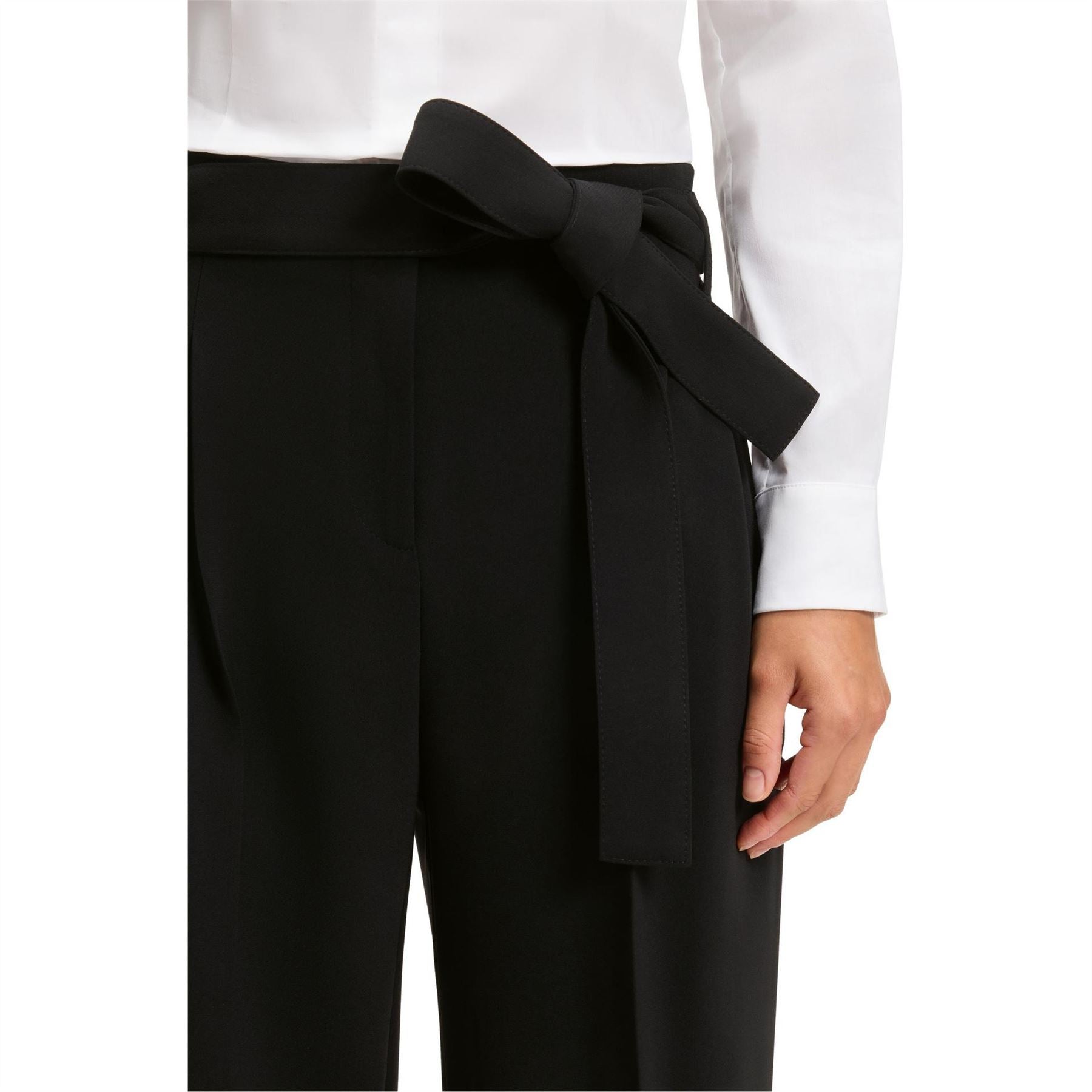 Boss Tapiana Solid Patterned Wide Leg Trousers