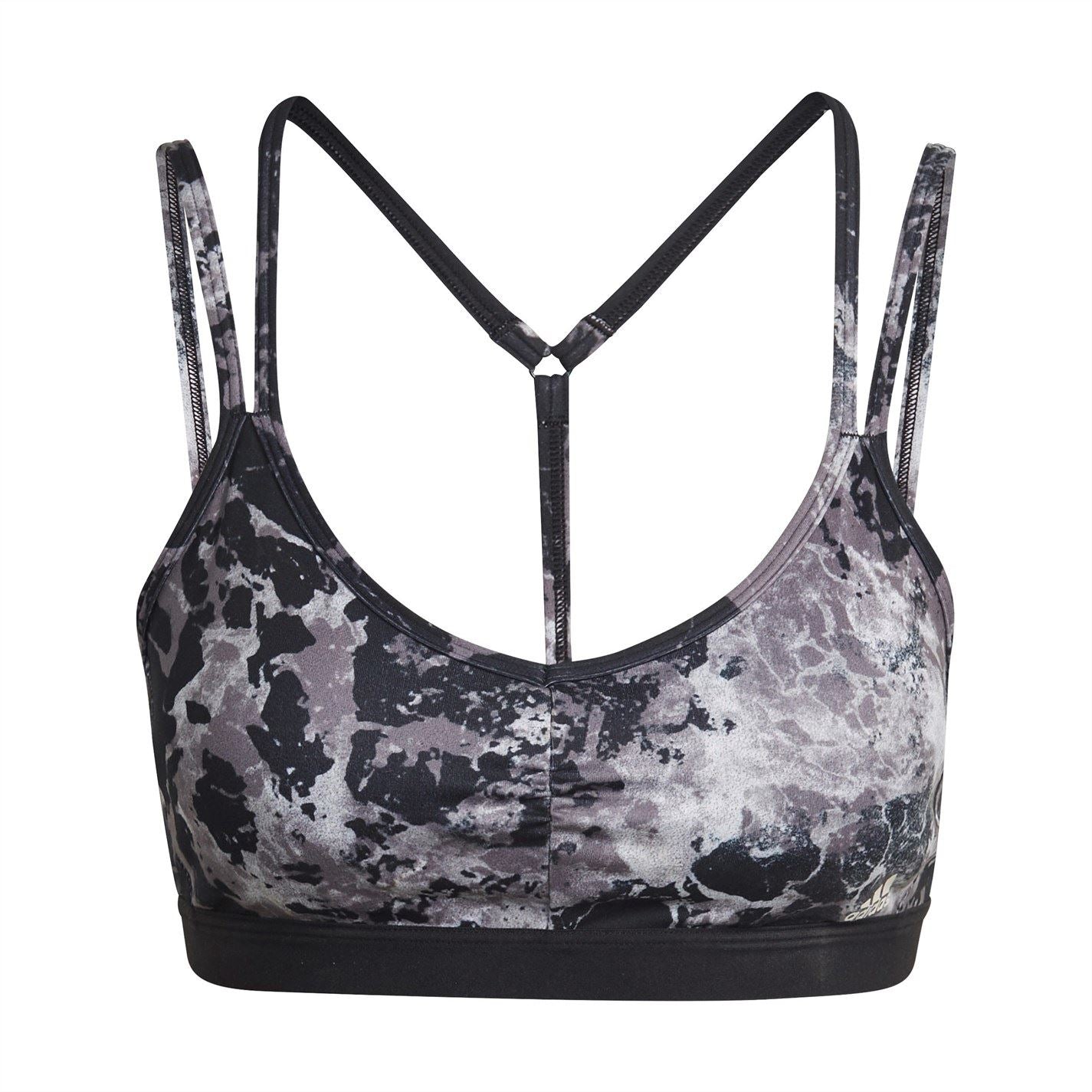 adidas Womens Yoga Essentials Studio Light Support Allover Print Low Impact Sports Bra