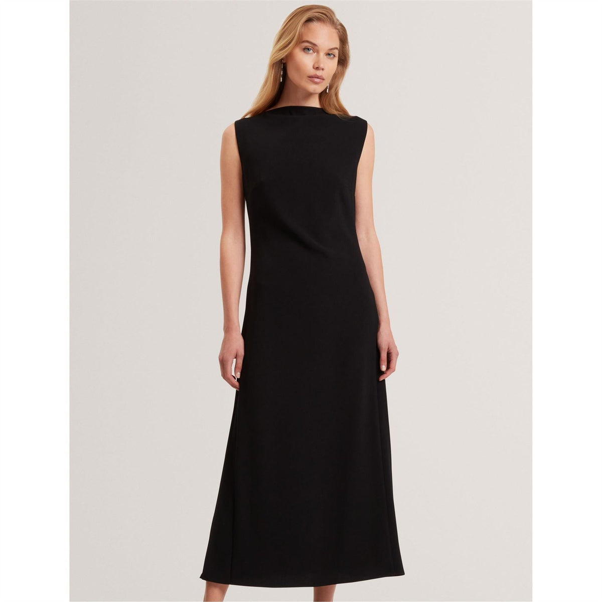 Ted Baker Pleat Sleeveless Midi A-Line Dress
