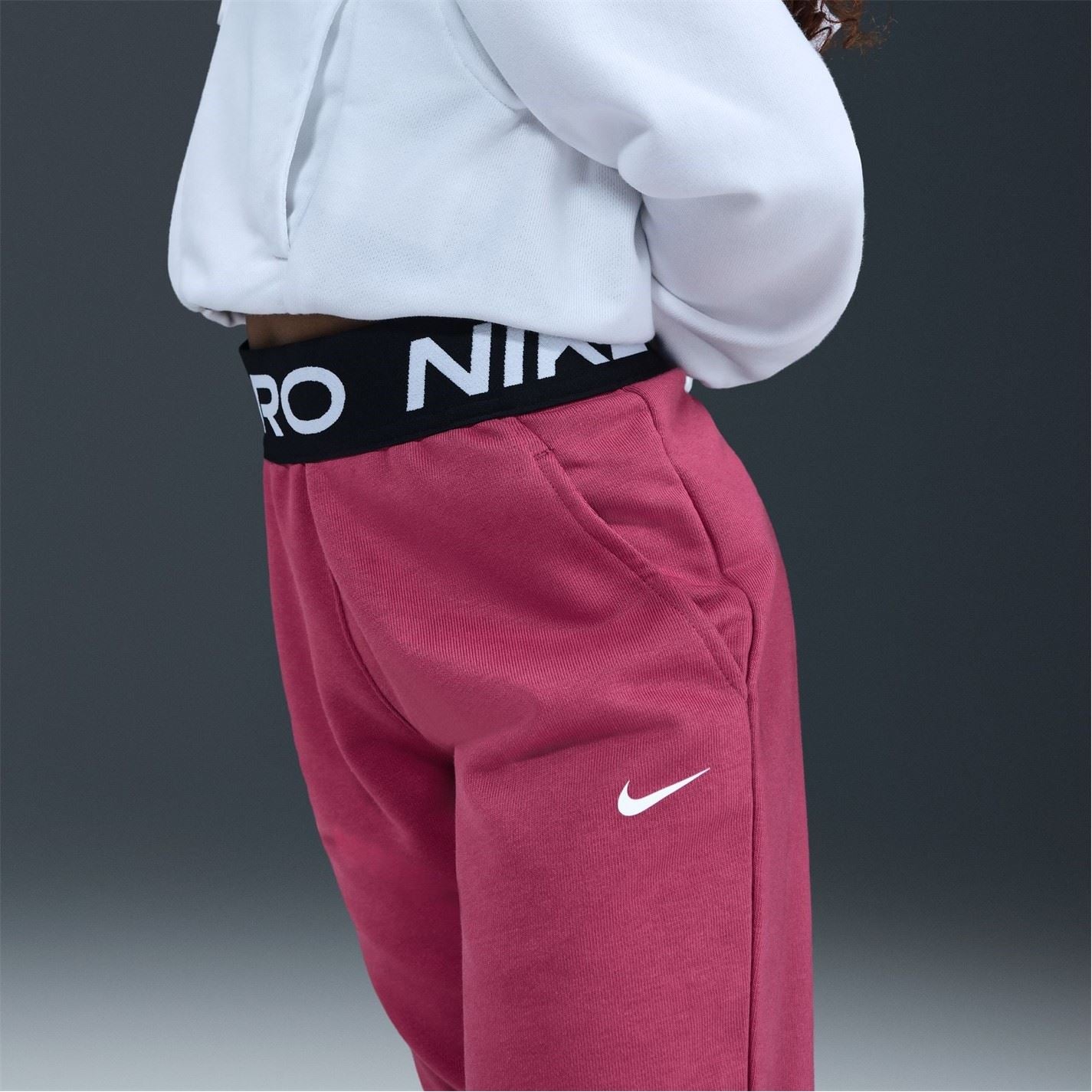 Nike Pro Fleece Solid Patterned Slim Joggers
