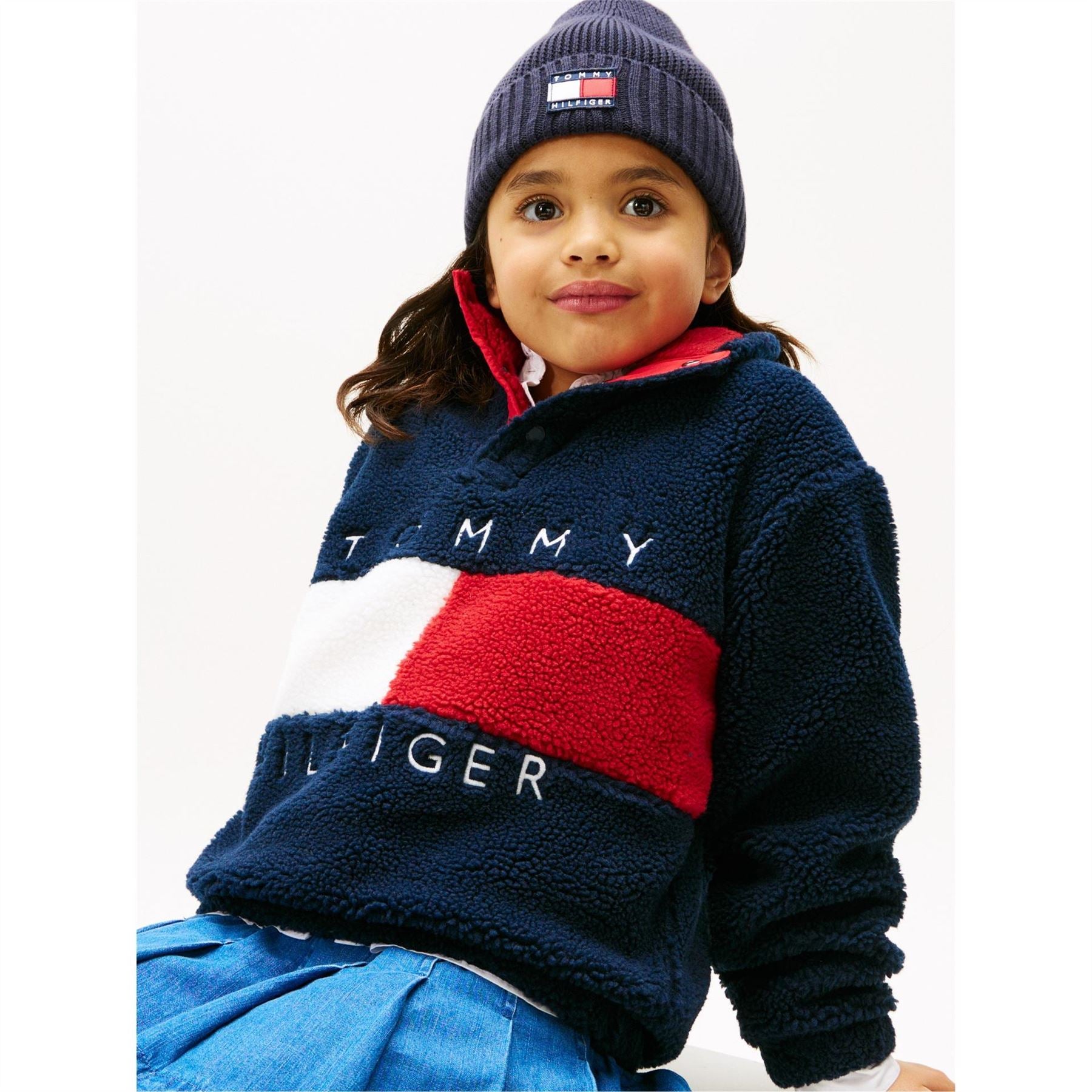 Tommy Hilfiger Heritage Embroidered Box Print Funnel Neck Sweatshirt